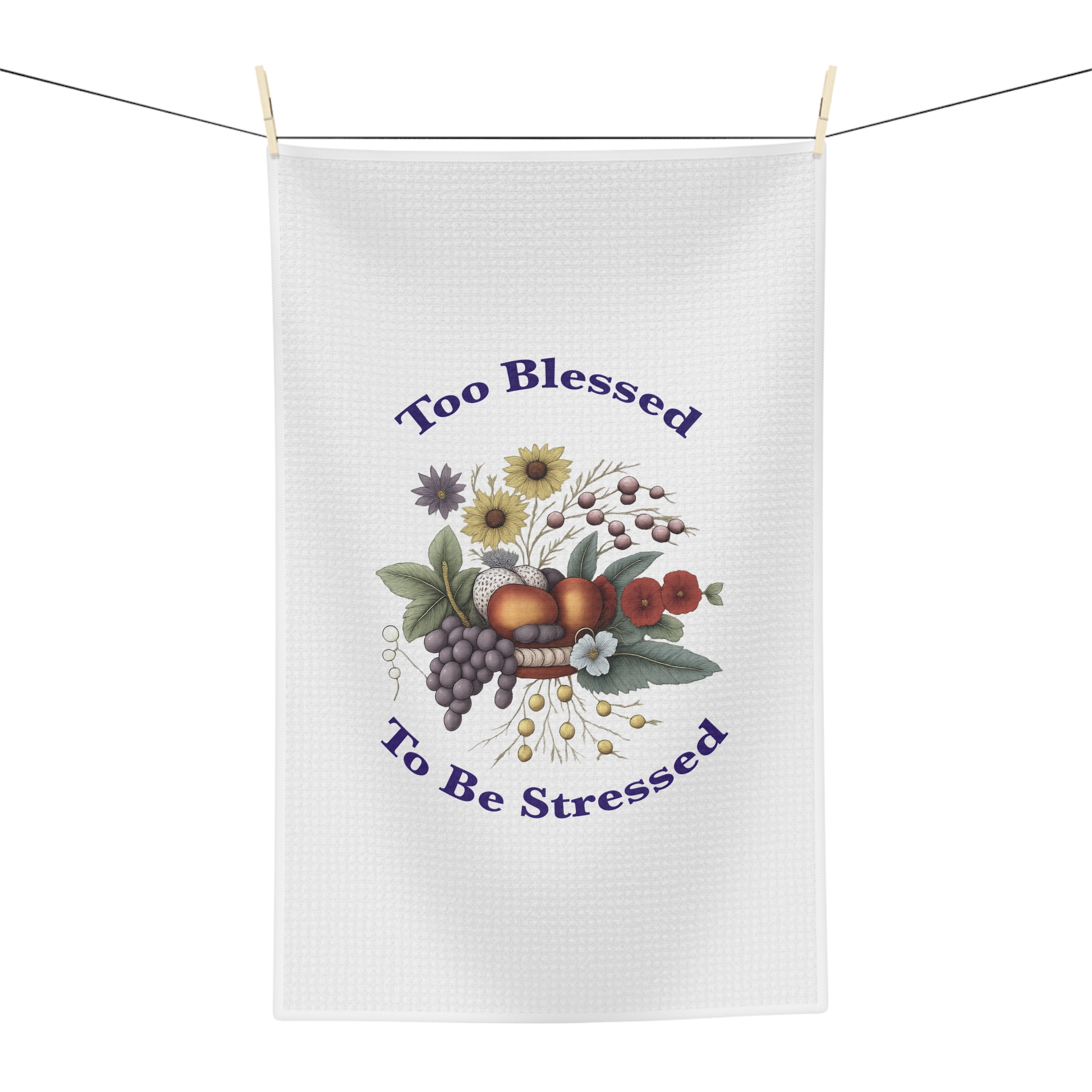 Microfiber Tea Towel - Too Blessed to be Stressed - Image 4