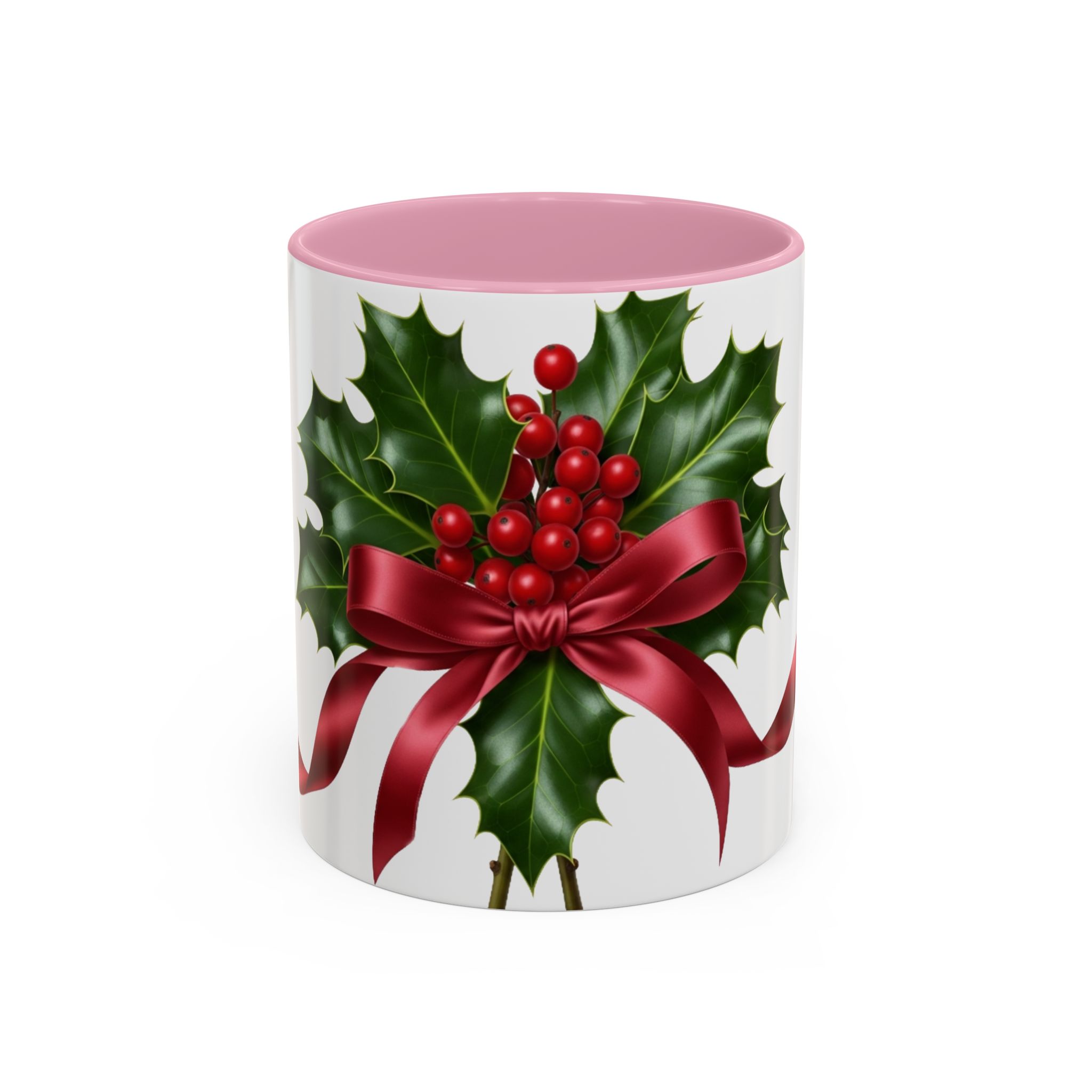 Holly with Red Ribbon Mug | Christmas Ceramic Mug - Image 33