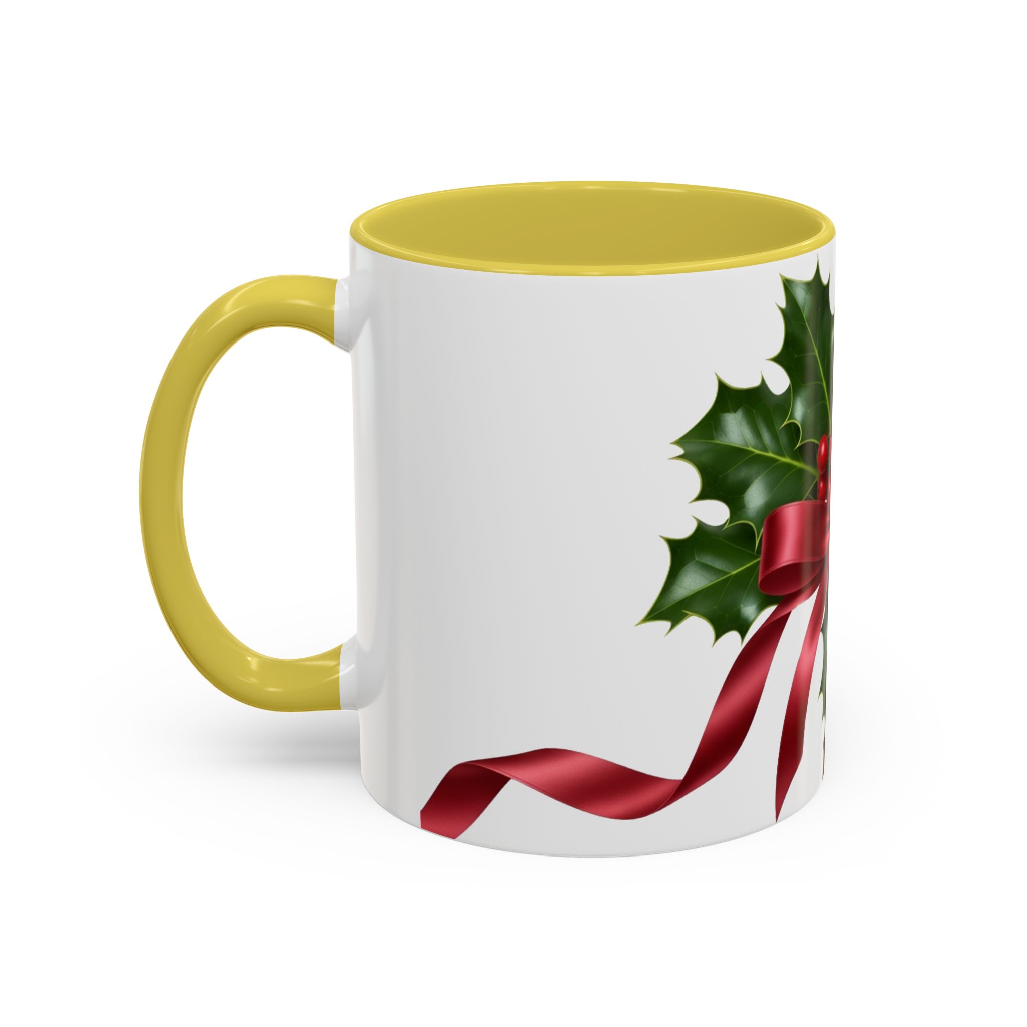 Holly with Red Ribbon Mug | Christmas Ceramic Mug - Image 44