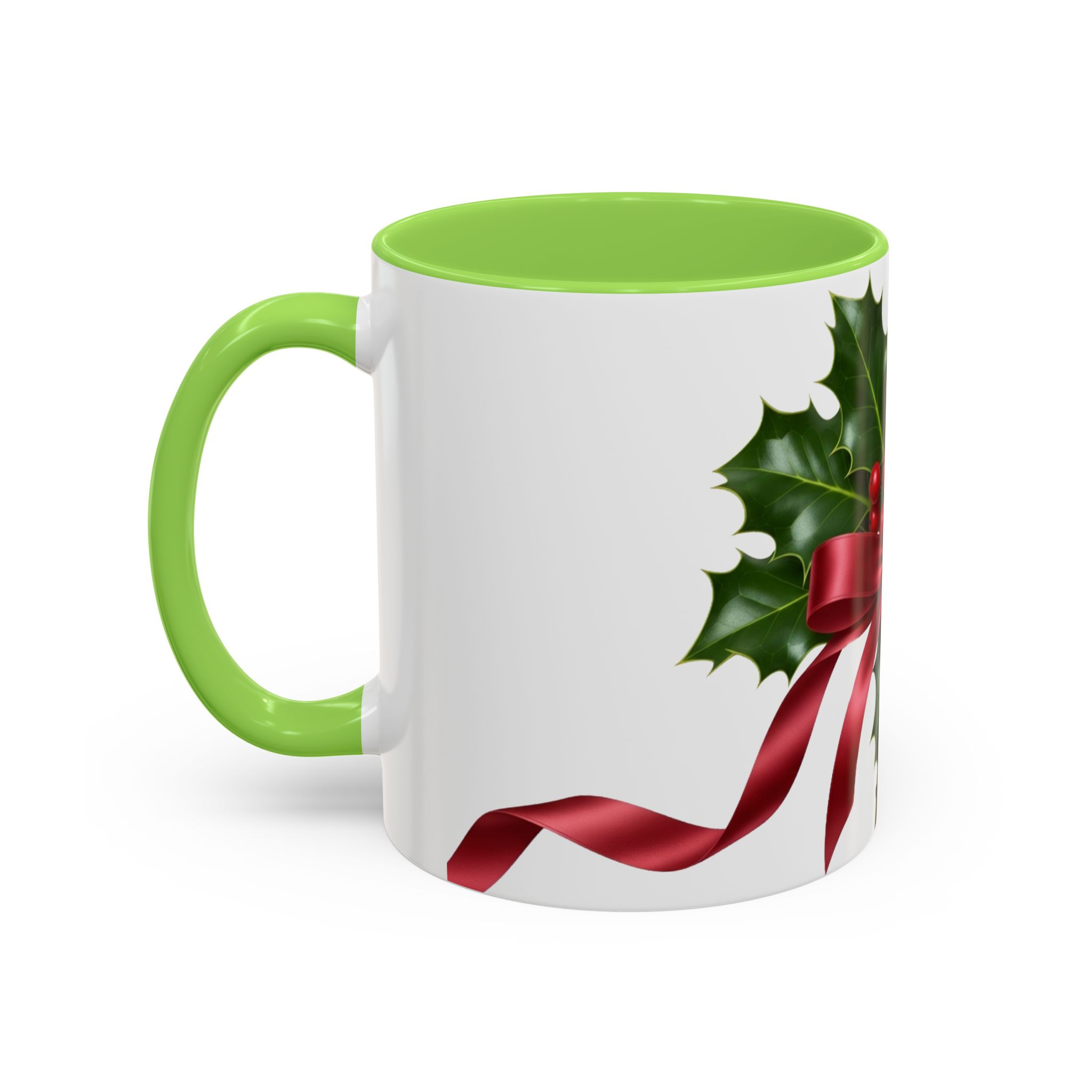 Holly with Red Ribbon Mug | Christmas Ceramic Mug - Image 24