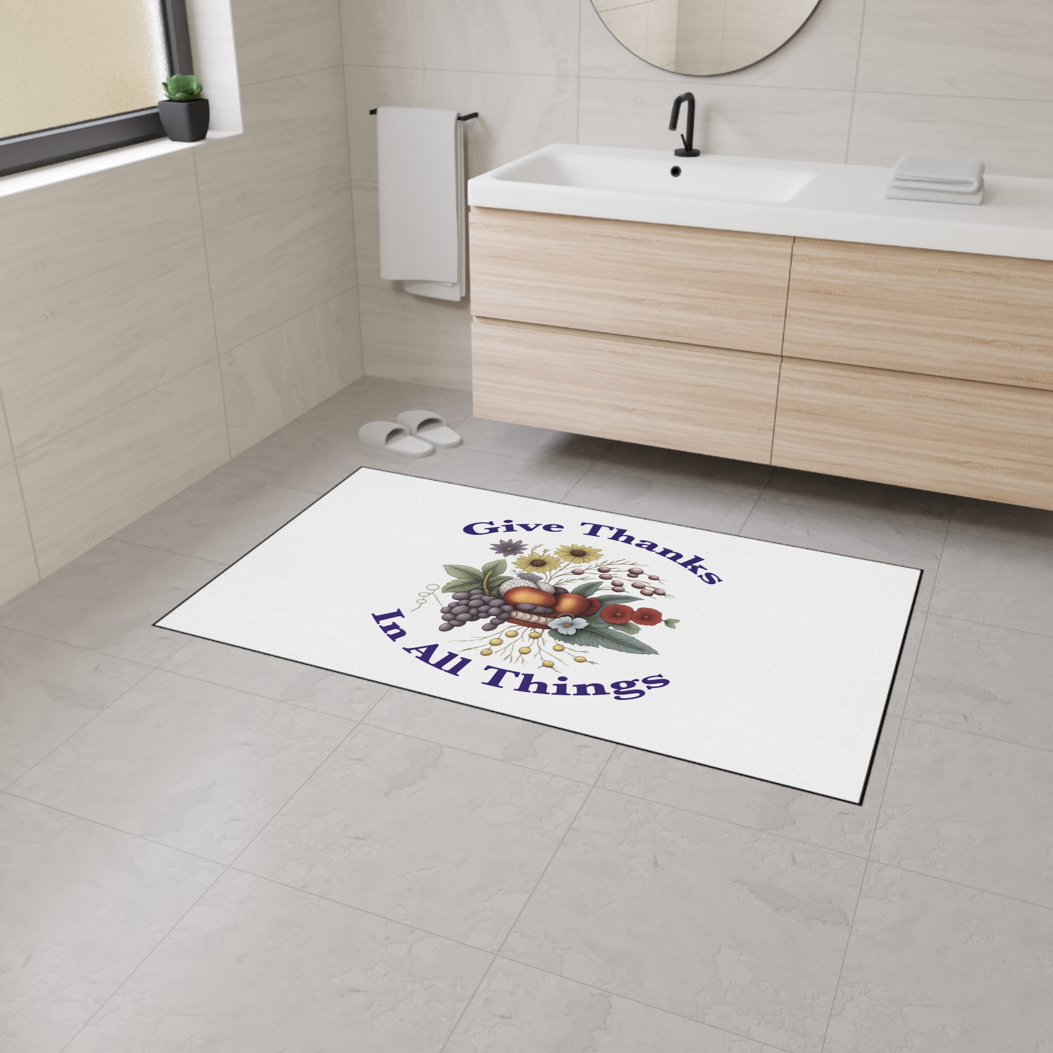 Give Thanks In All Things floor mat | Thanksgiving fall harvest doormat - Image 4