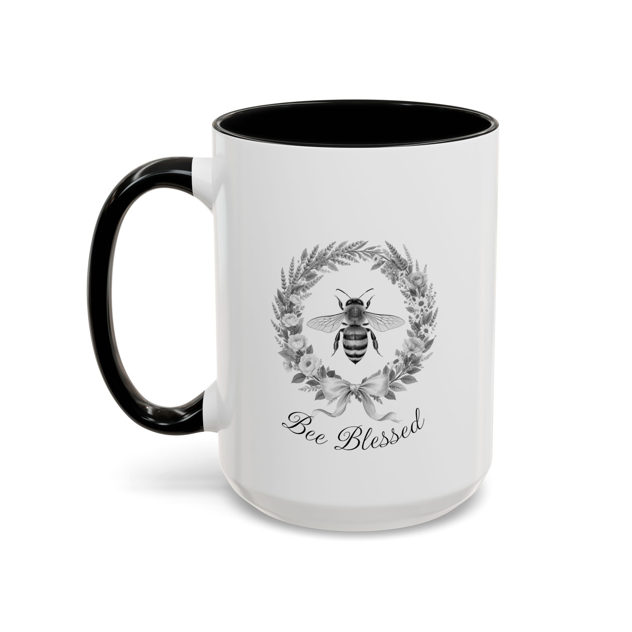 Bee Blessed wreath Bee Mug | Accent Coffee Mug 11oz 15oz - Image 3