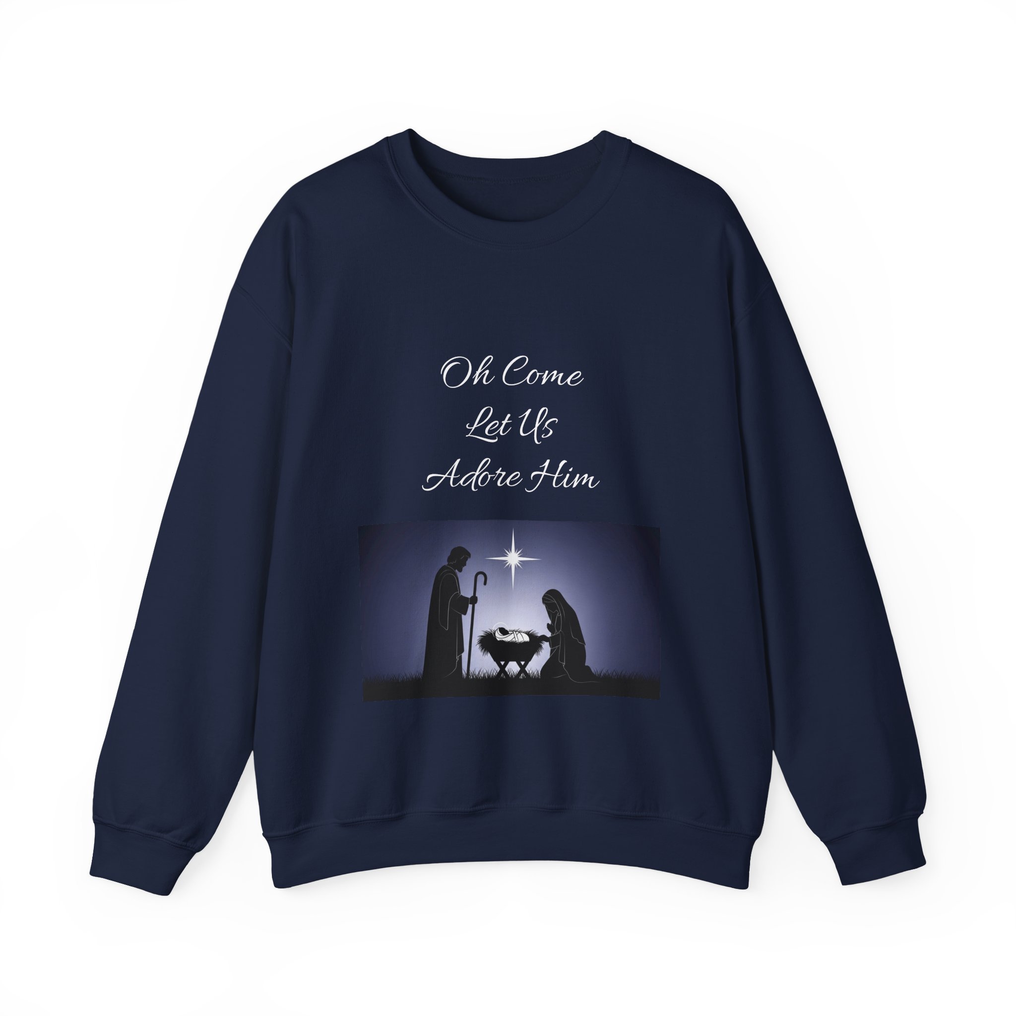 Nativity Scene Sweatshirt | Mary Joseph Baby Jesus Manger Christmas - Image 2