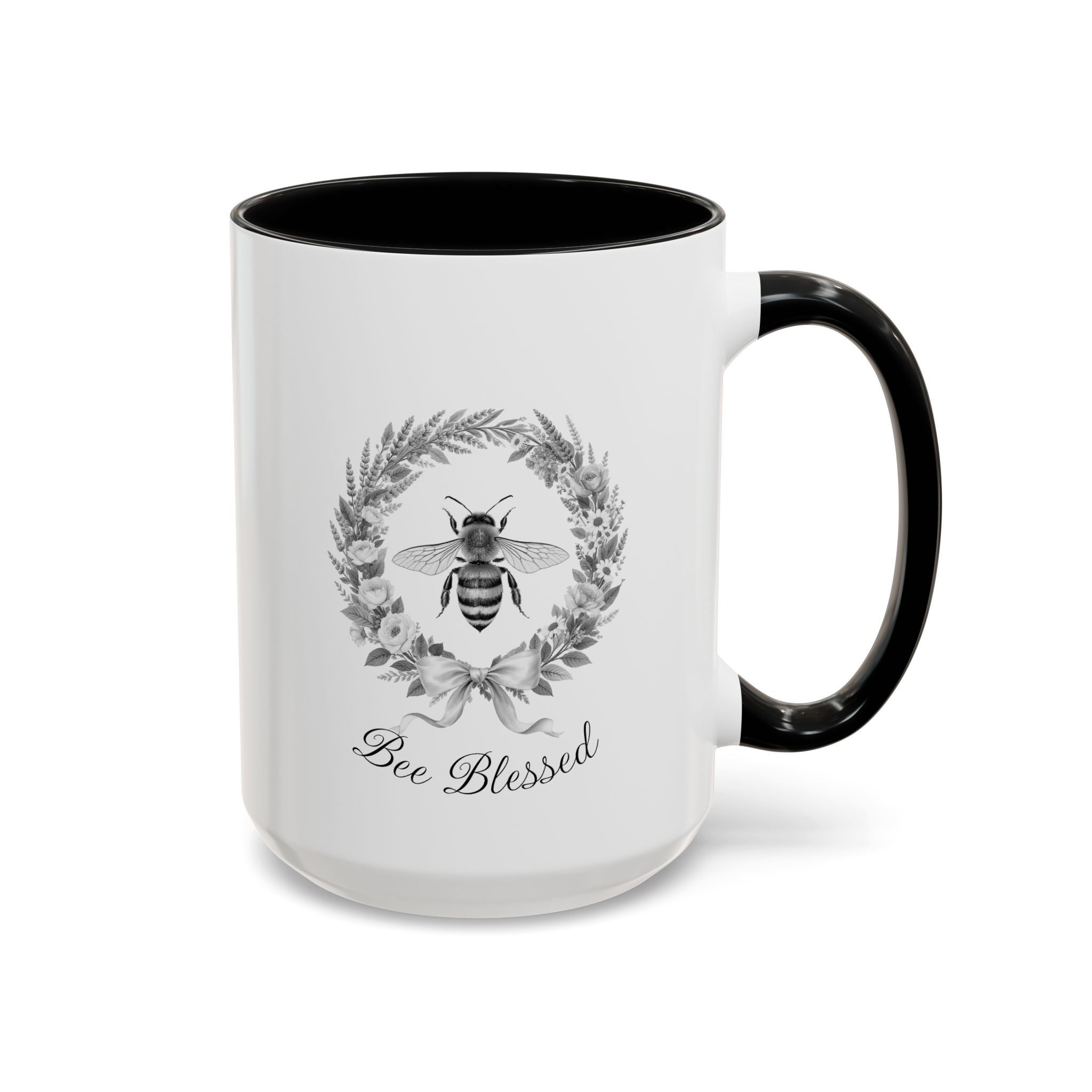 Bee Blessed wreath Bee Mug | Accent Coffee Mug 11oz 15oz