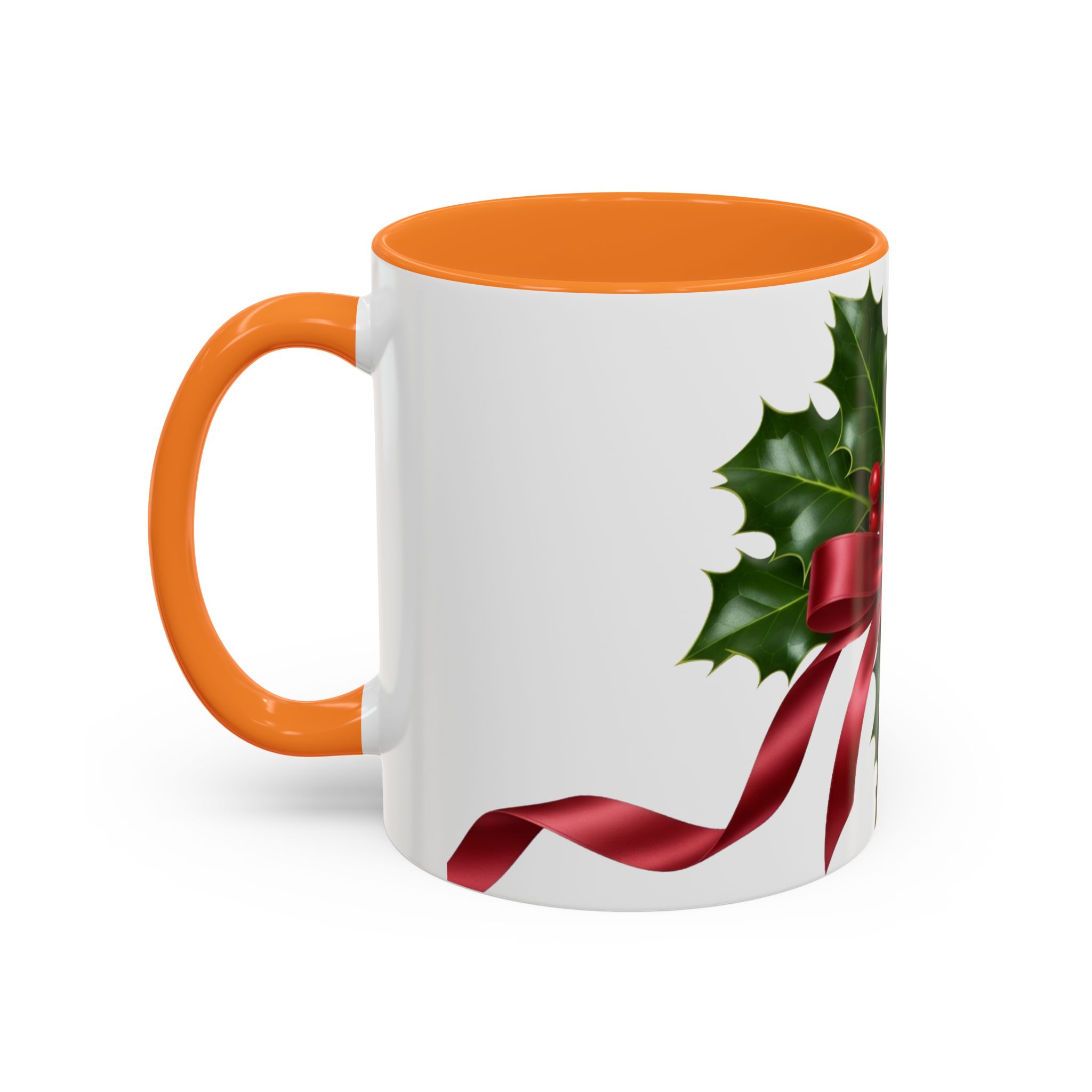 Holly with Red Ribbon Mug | Christmas Ceramic Mug - Image 12