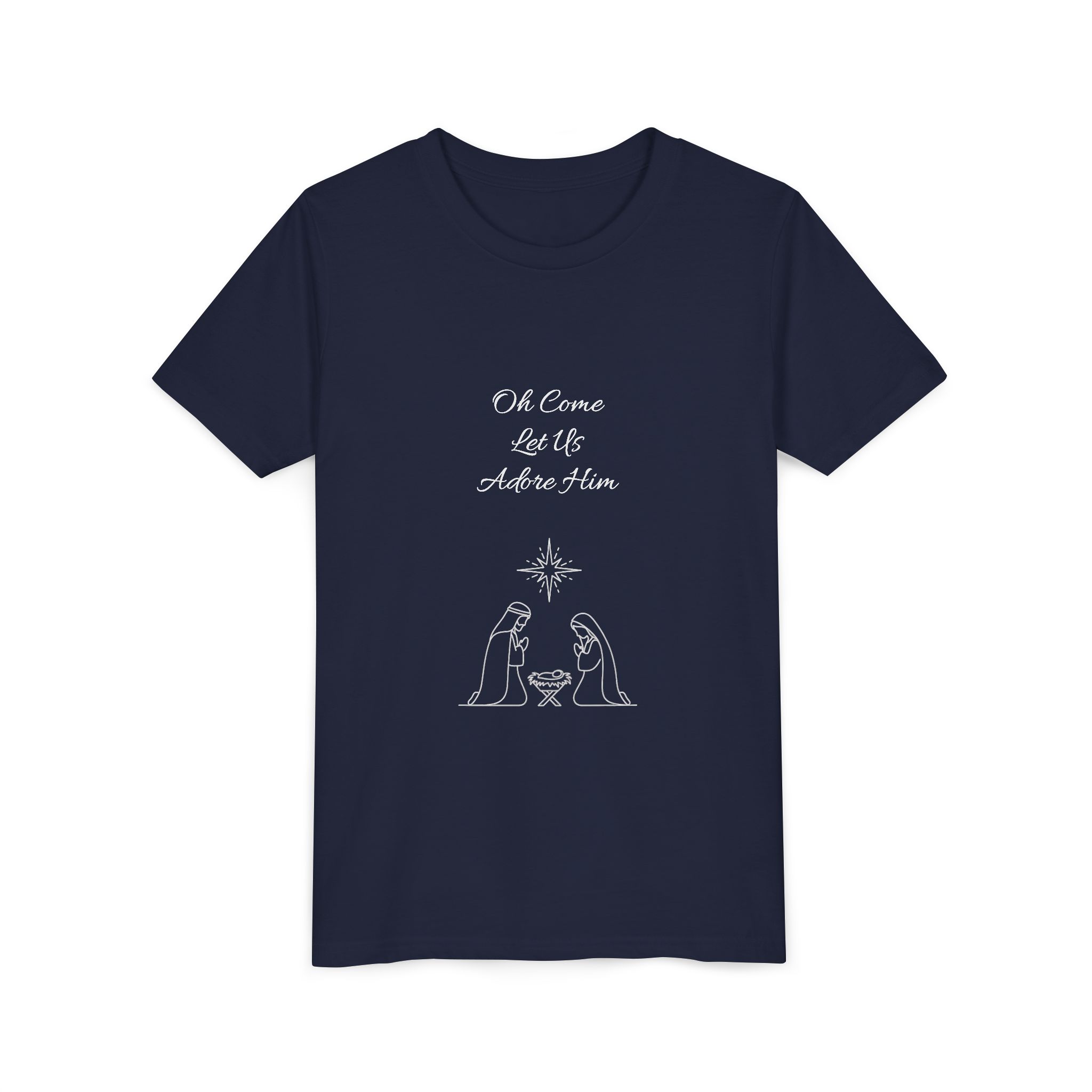 Youth Tee | Nativity, Oh Come Let Us Adore Him - Image 3