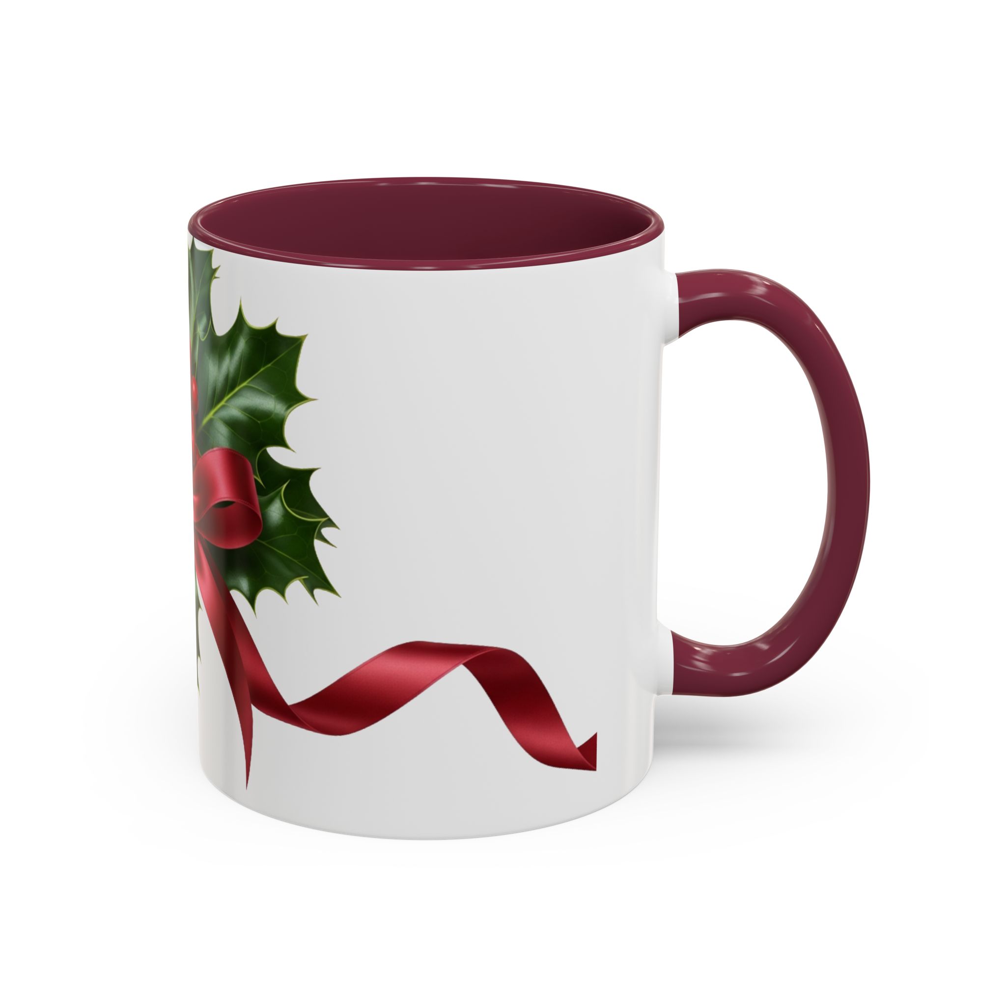 Holly with Red Ribbon Mug | Christmas Ceramic Mug - Image 26