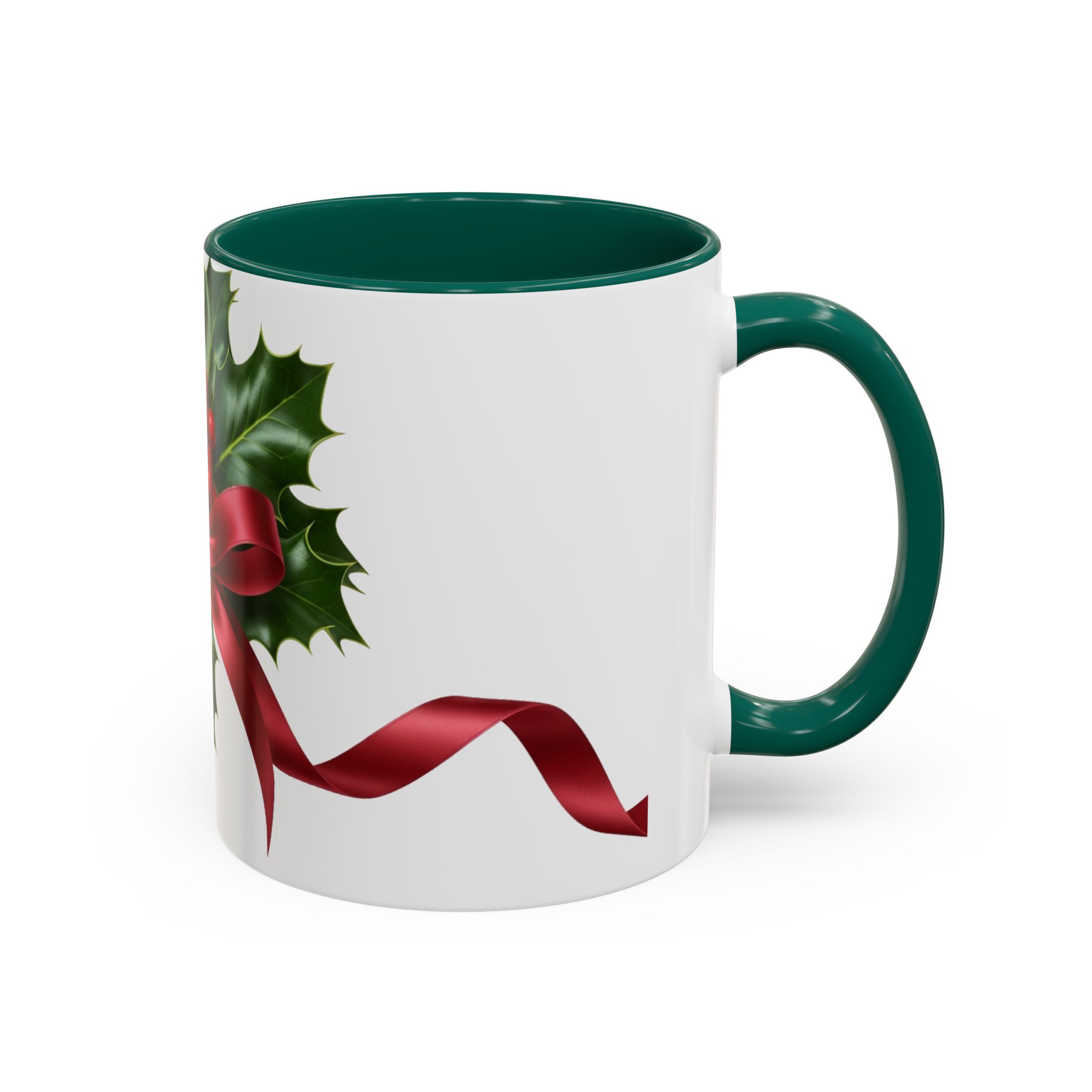 Holly with Red Ribbon Mug | Christmas Ceramic Mug - Image 14