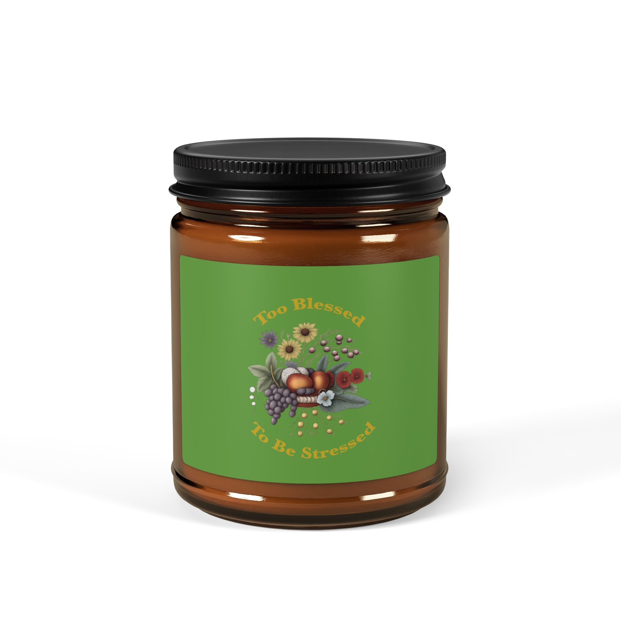 Sunflower Bouquet Candle Amber Jar | Soy Candle - Image 5