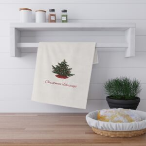 Christmas Blessings Tree Tea Towel | Holiday Kitchen Decor