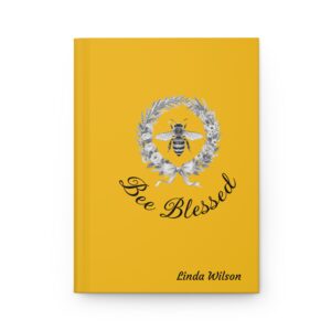 Bee Blessed wreath bee Hardcover Journal | yellow floral notebook