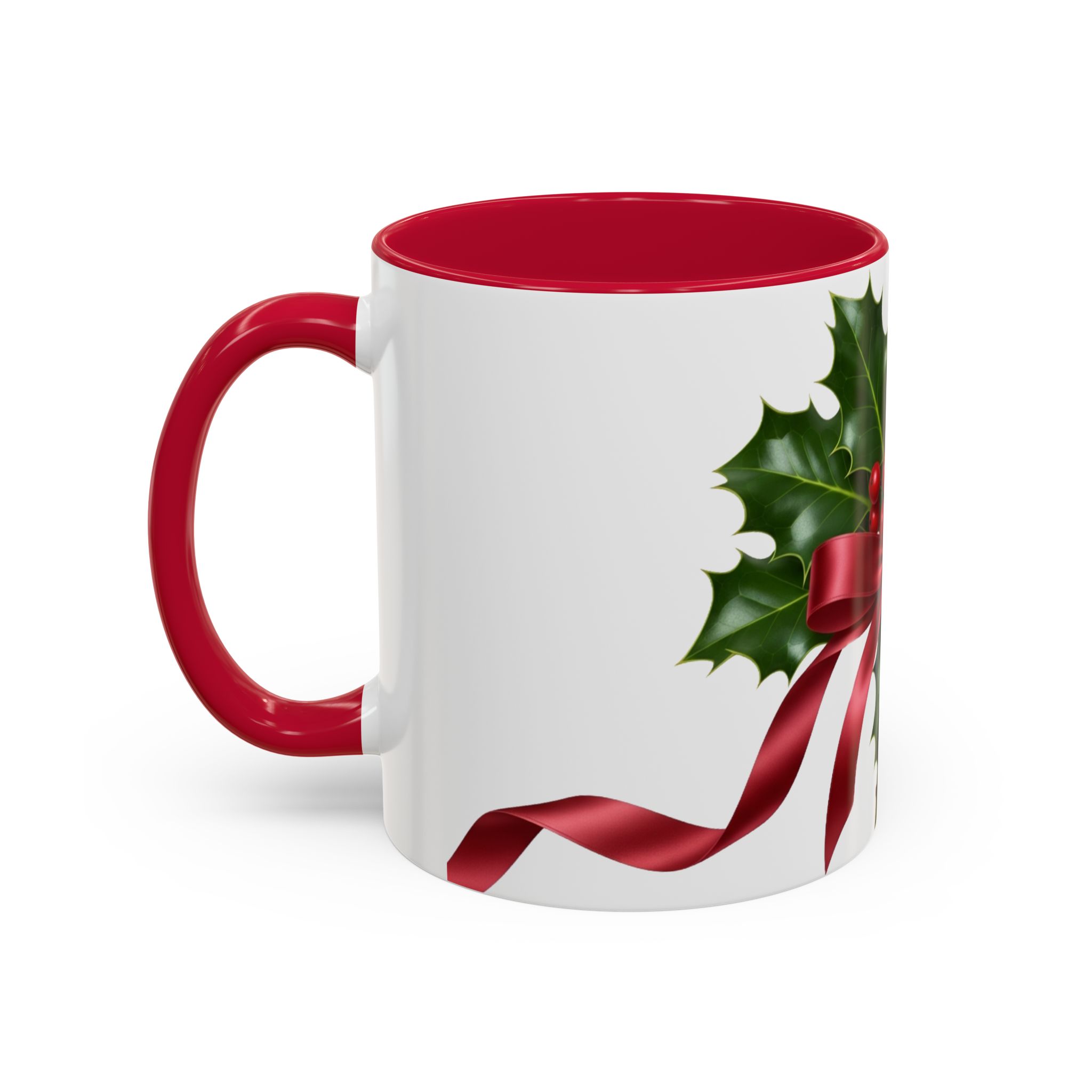 Holly with Red Ribbon Mug | Christmas Ceramic Mug - Image 40