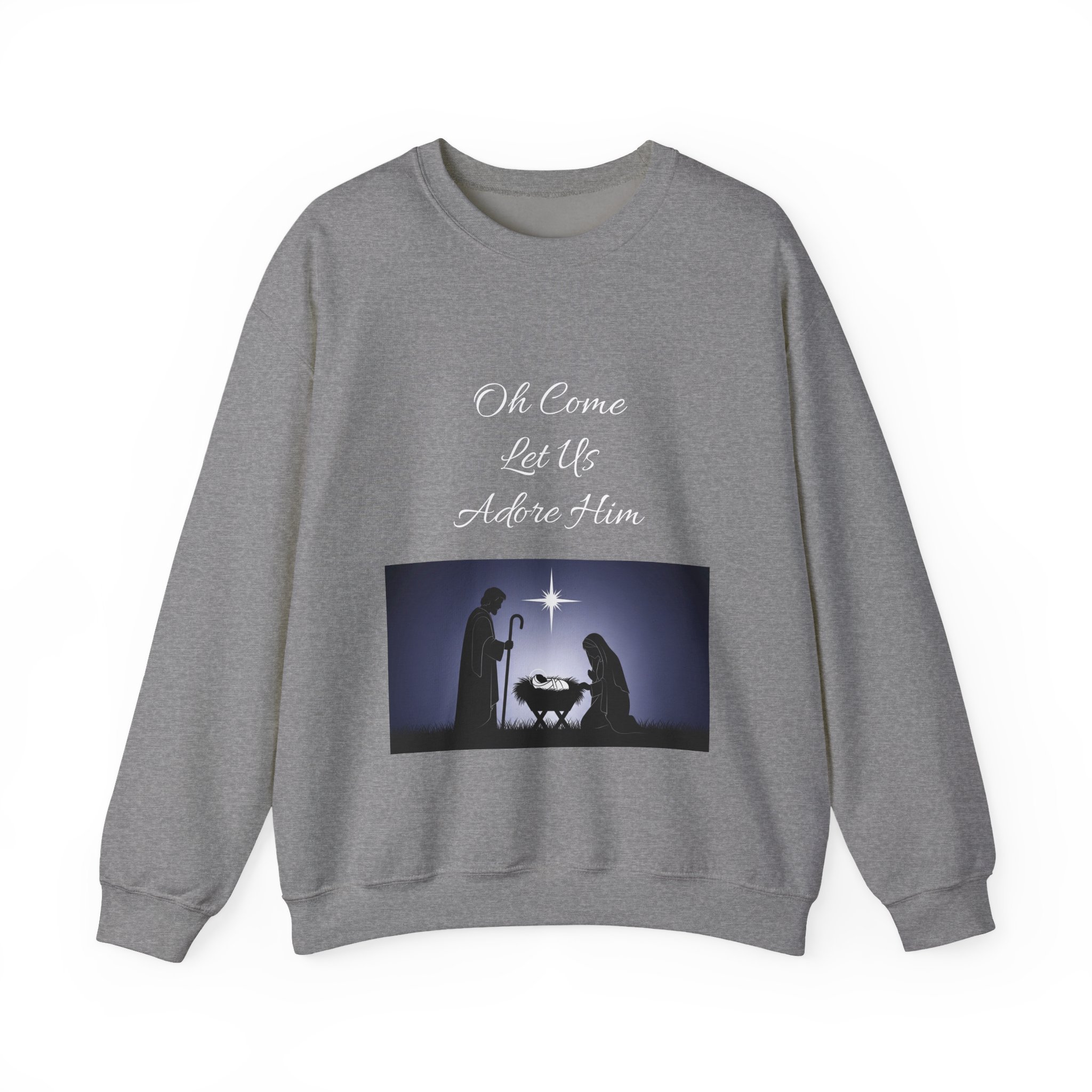 Nativity Scene Sweatshirt | Mary Joseph Baby Jesus Manger Christmas - Image 4