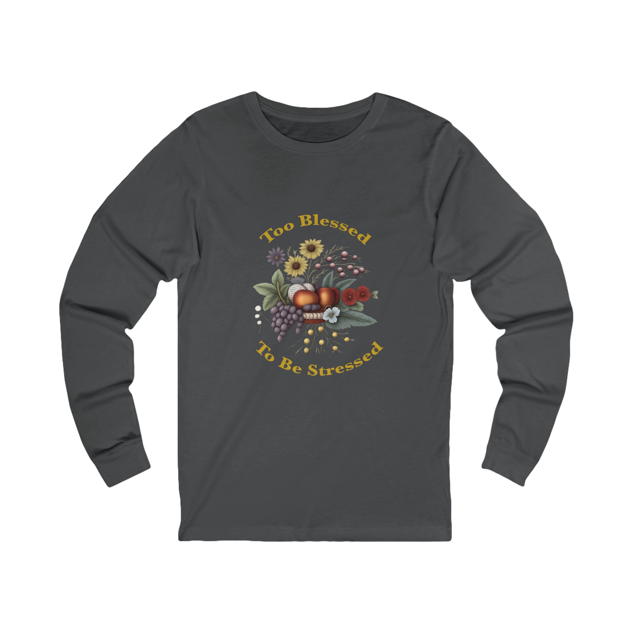 Too Blessed To Be Stressed Long Sleeve Tee | Fall Harvest Shirt - Image 15