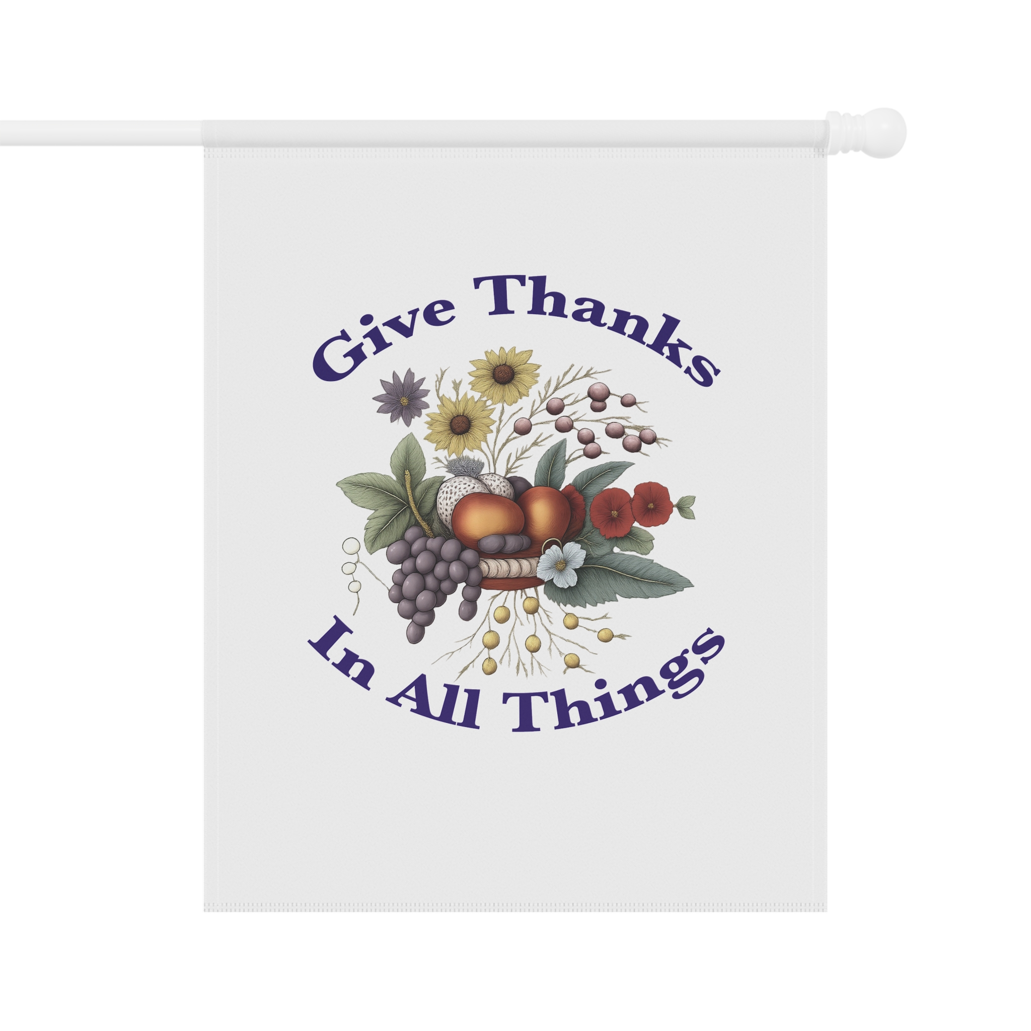Give Thanks In All Things Garden Flag | House Banner, Autumn Harvest Floral - Image 5
