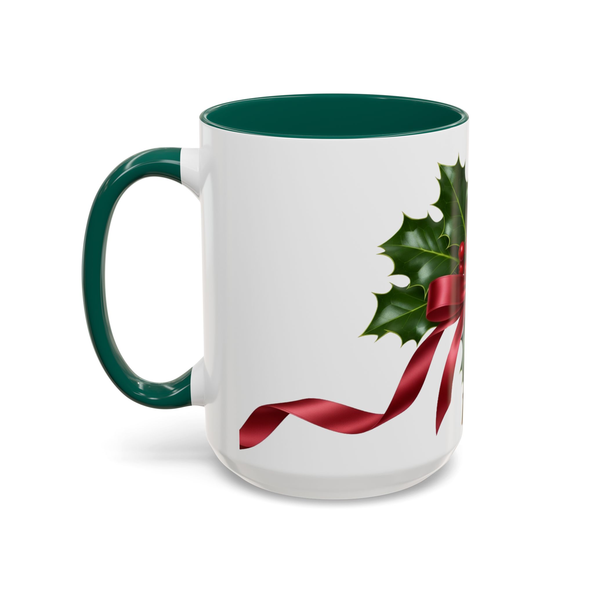 Holly with Red Ribbon Mug | Christmas Ceramic Mug - Image 48