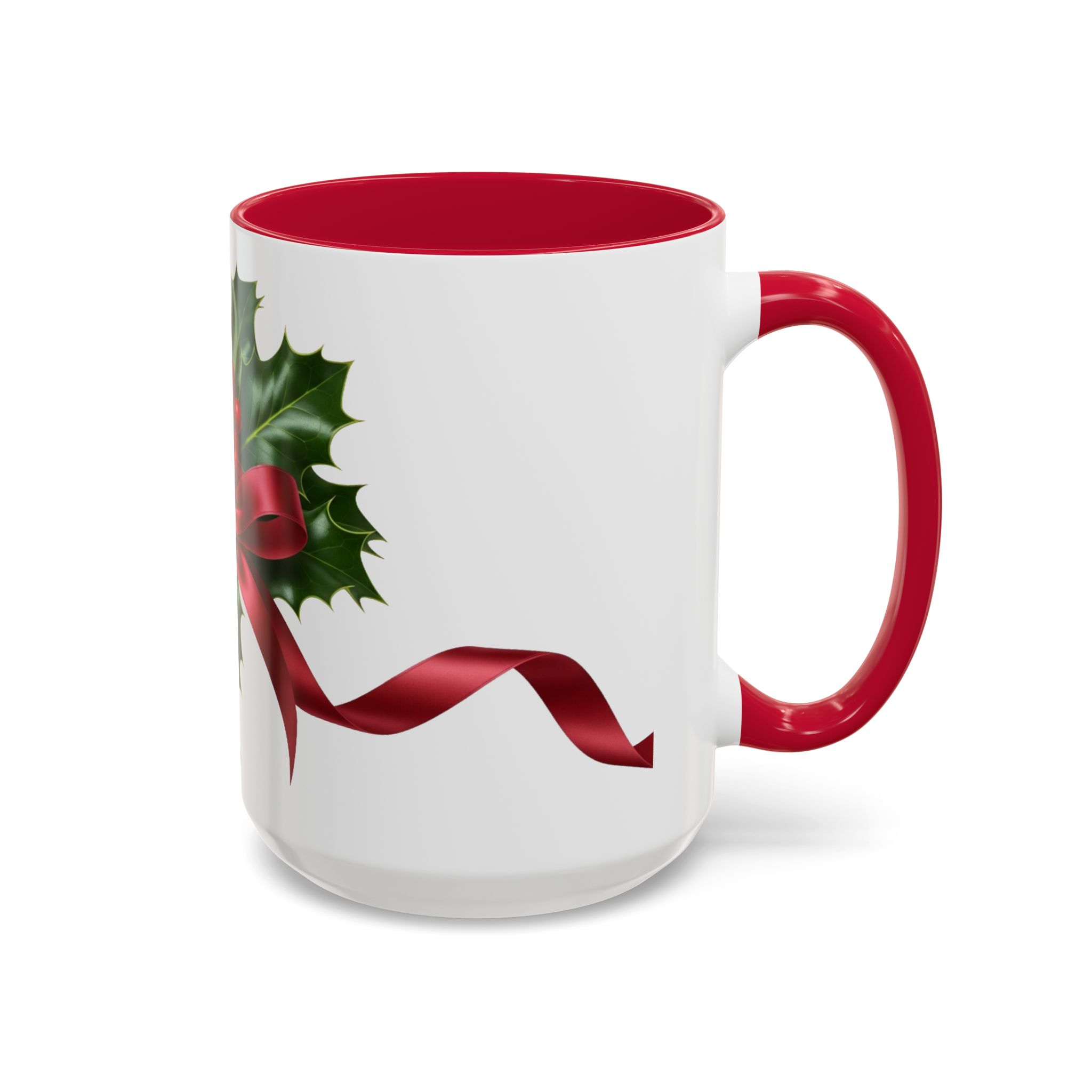 Holly with Red Ribbon Mug | Christmas Ceramic Mug - Image 54