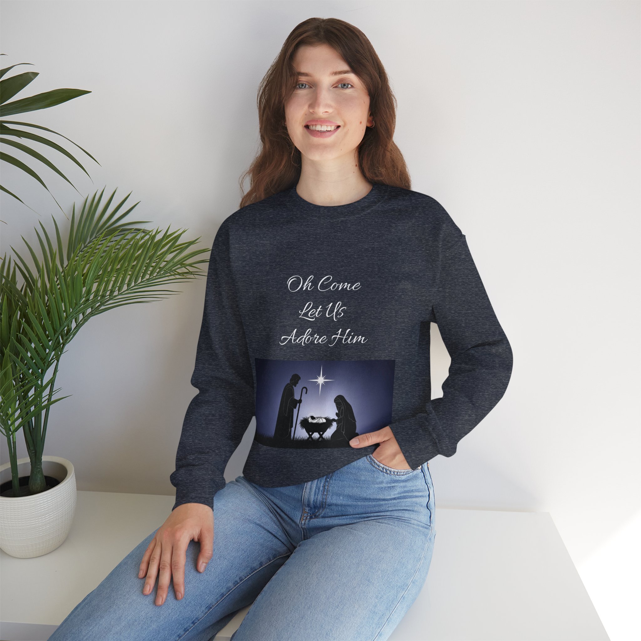 Nativity Scene Sweatshirt | Mary Joseph Baby Jesus Manger Christmas - Image 9