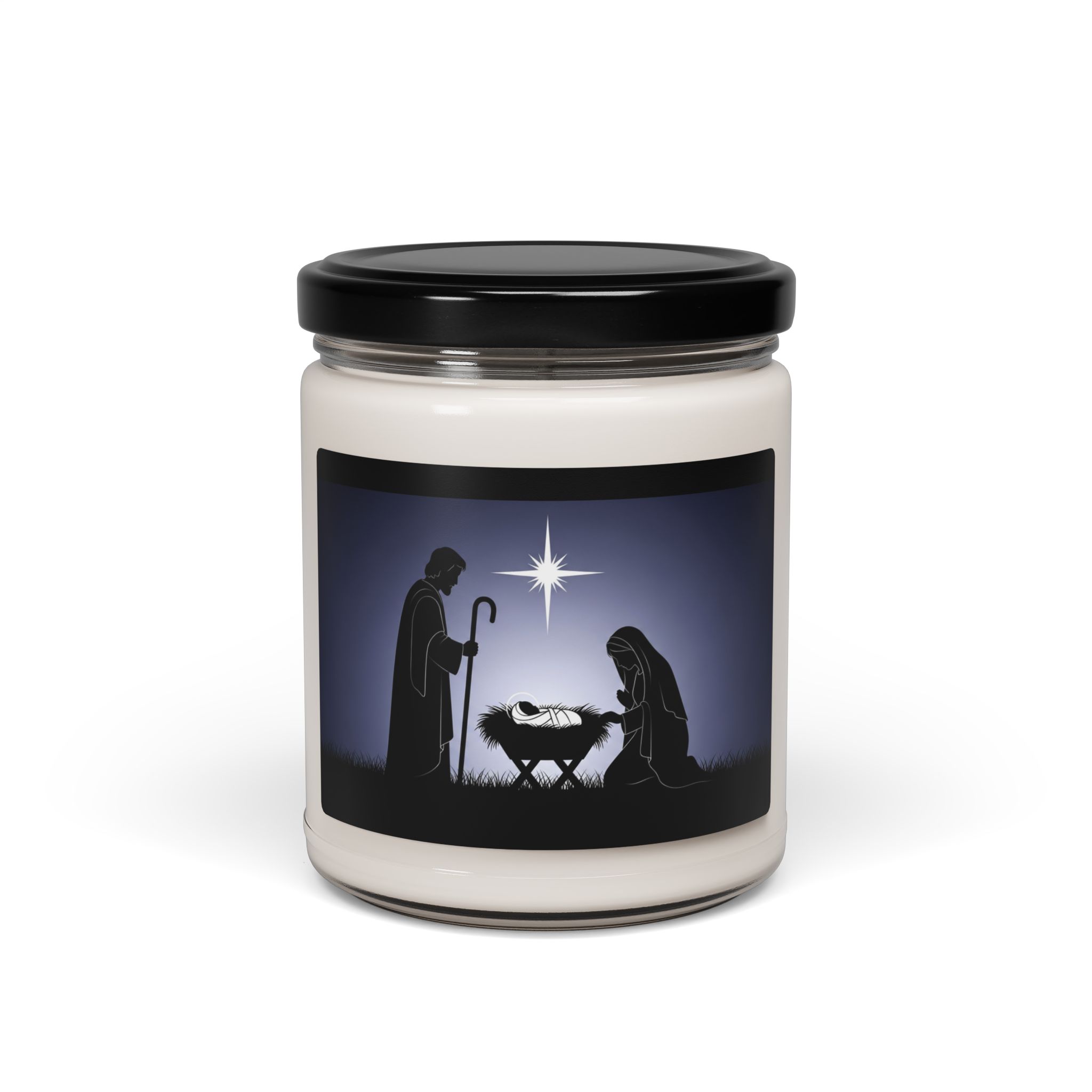 Nativity Scene Candle Scented Soy Candle, 9oz | Christmas Manger Silhouette - Image 13