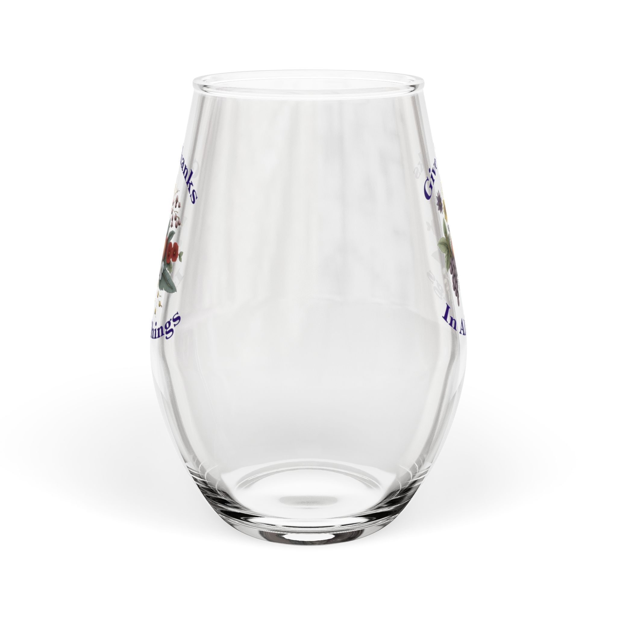 Stemless Wine Glass, 11.75oz - Give Thanks In All Things - Image 2