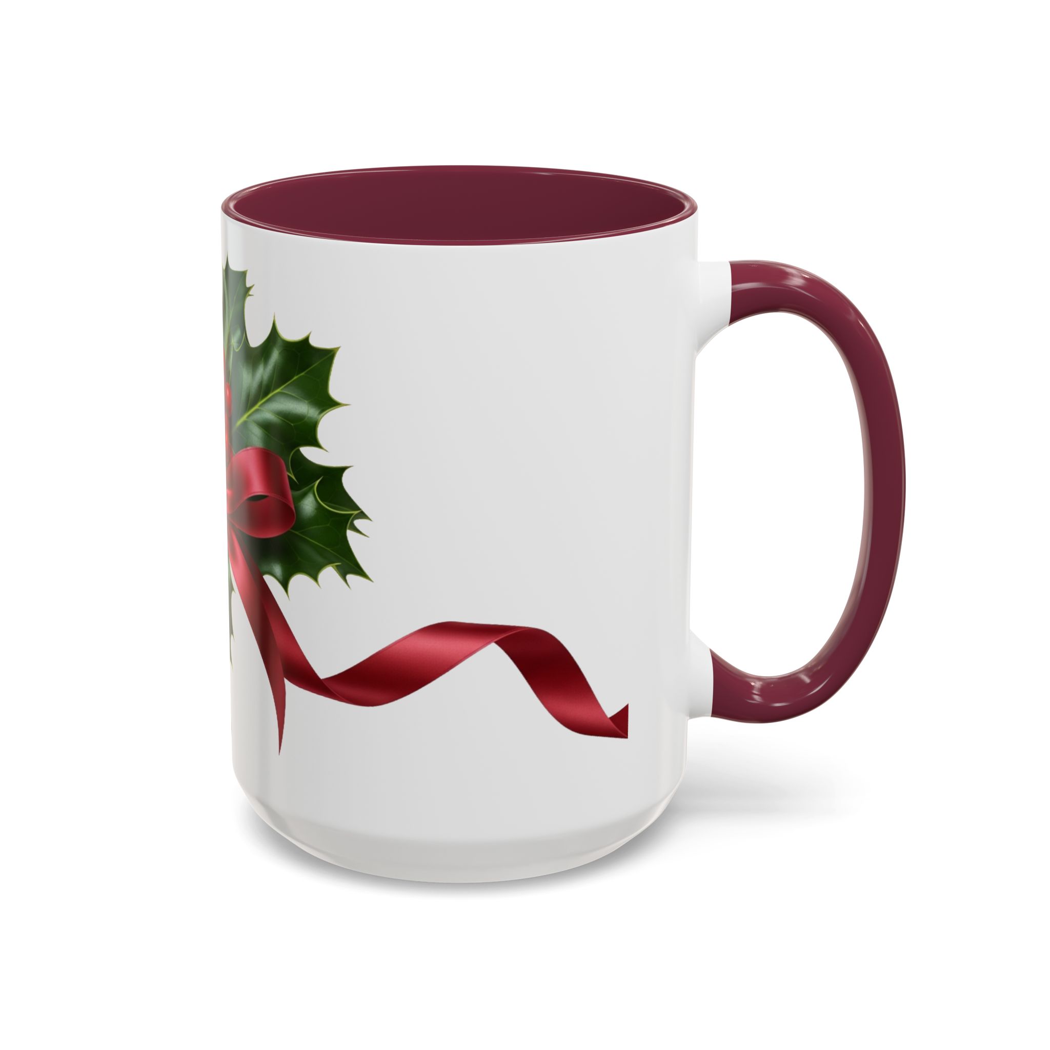 Holly with Red Ribbon Mug | Christmas Ceramic Mug - Image 50
