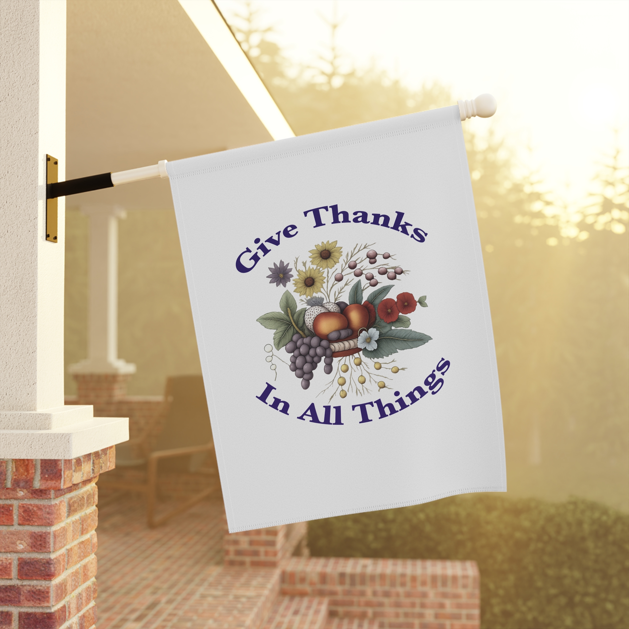 Give Thanks In All Things Garden Flag | House Banner, Autumn Harvest Floral - Image 8