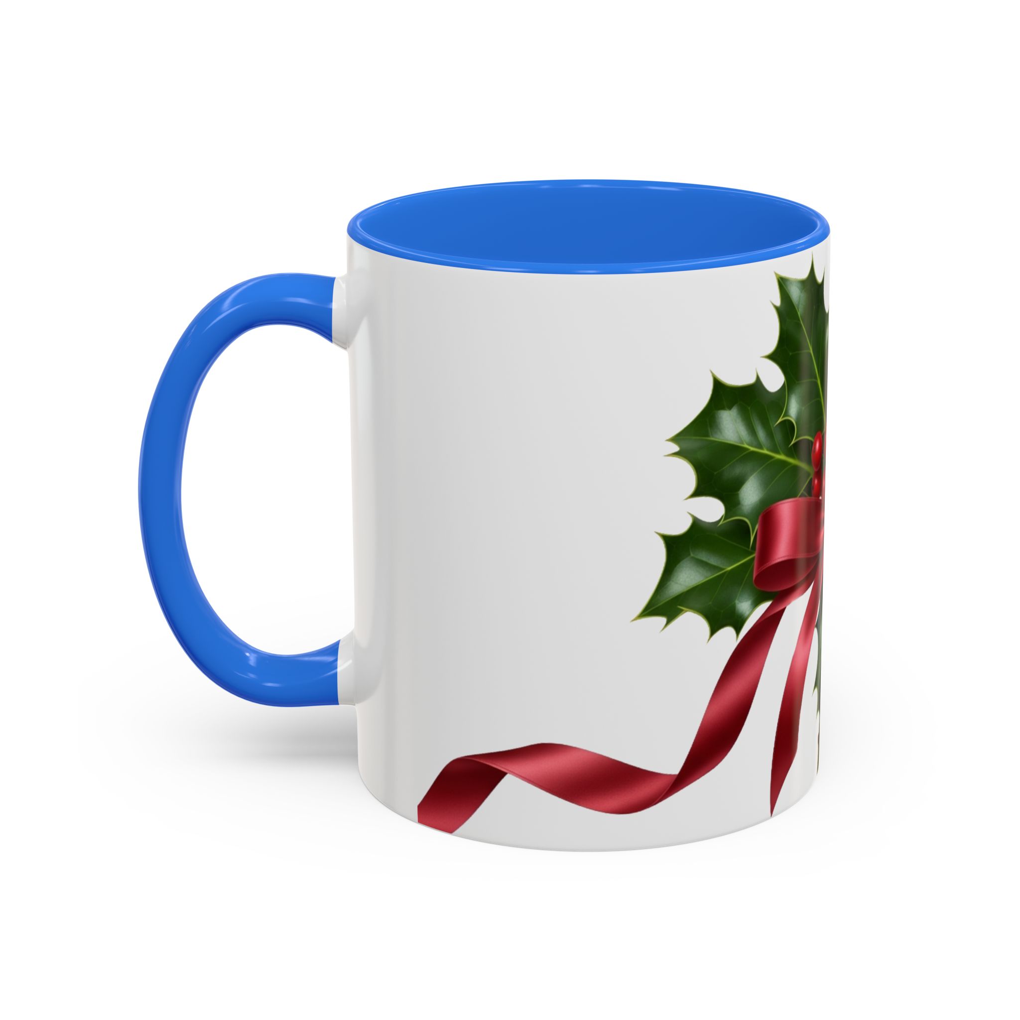Holly with Red Ribbon Mug | Christmas Ceramic Mug - Image 8