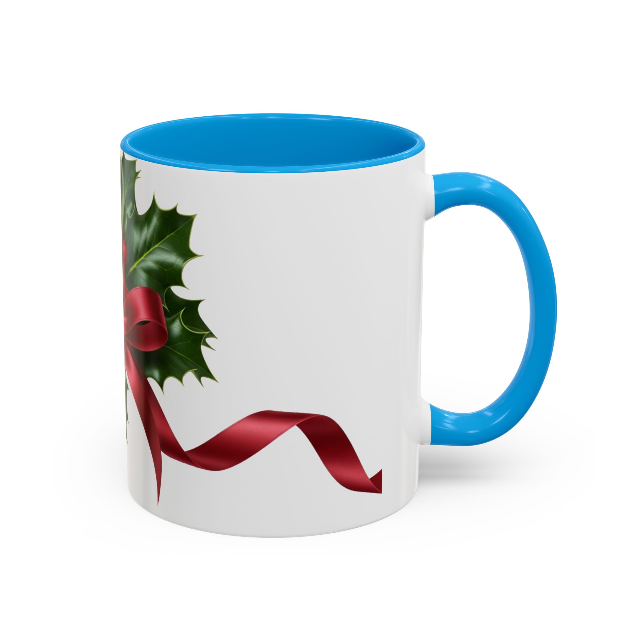 Holly with Red Ribbon Mug | Christmas Ceramic Mug - Image 18