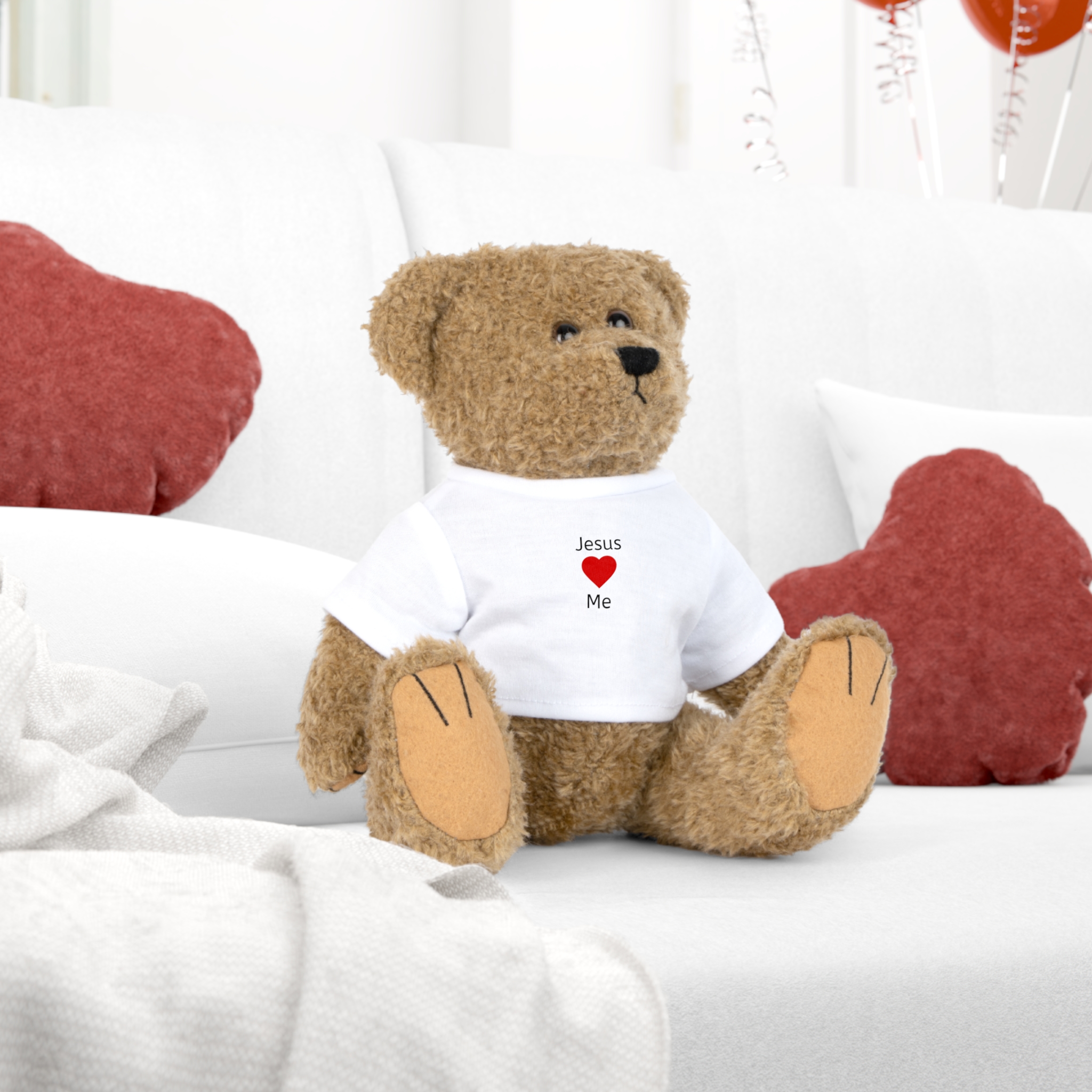Plush Toy with Jesus Loves Me t-Shirt - Image 3