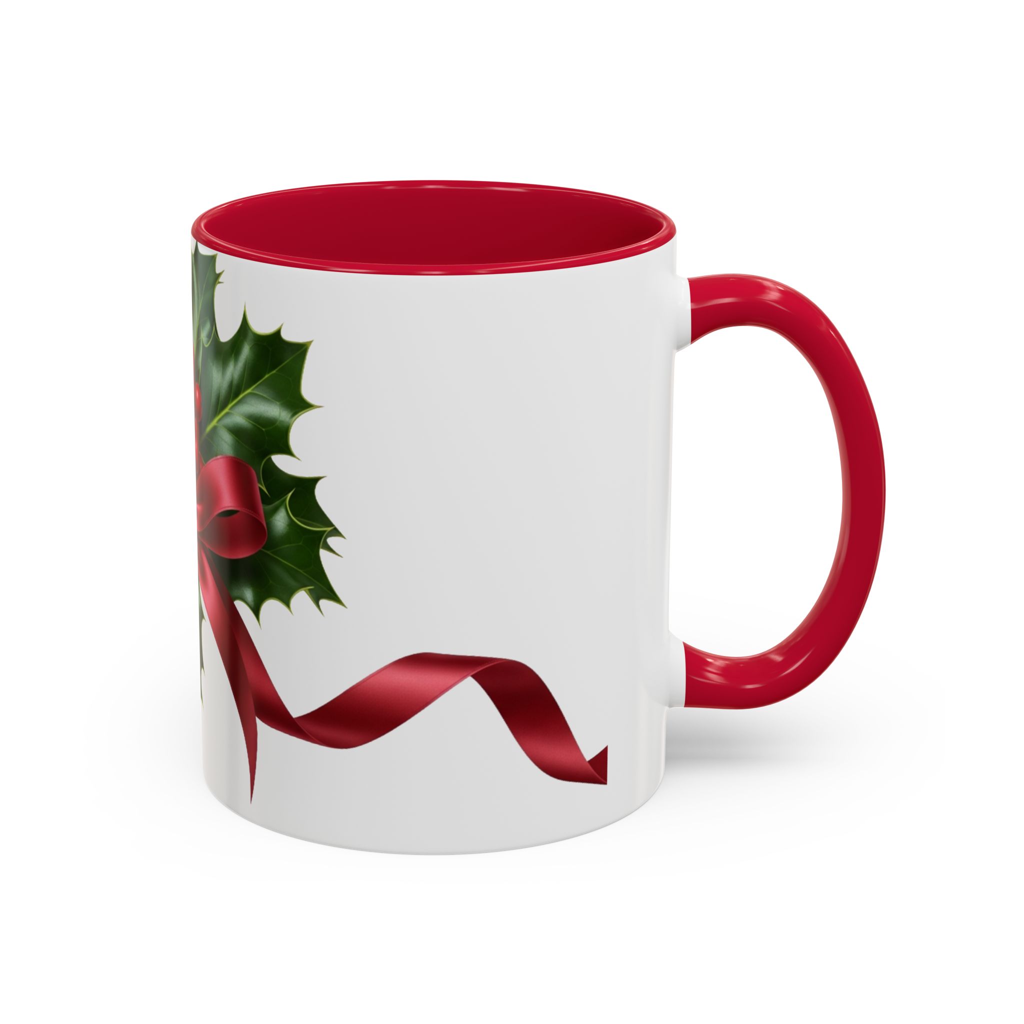 Holly with Red Ribbon Mug | Christmas Ceramic Mug - Image 38