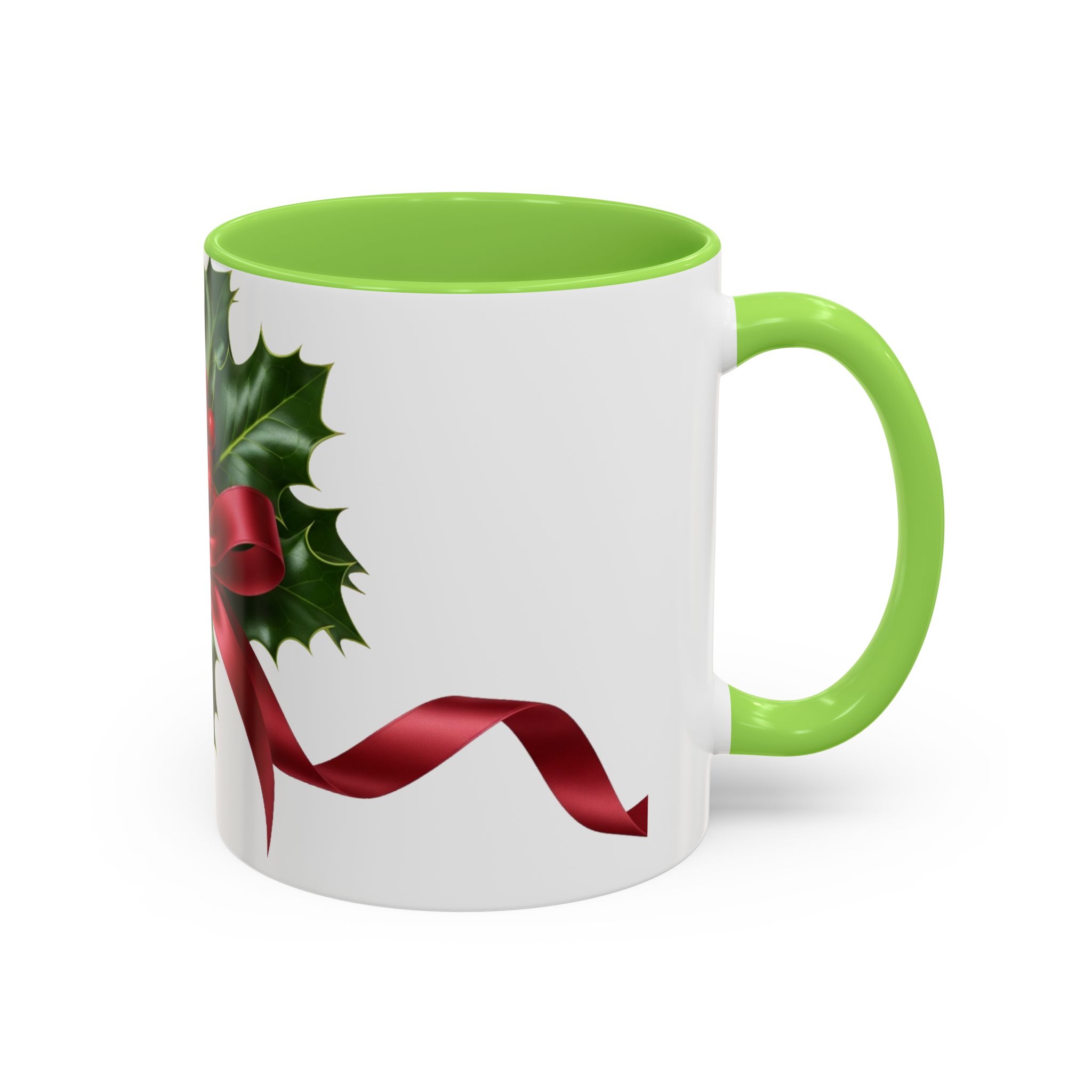 Holly with Red Ribbon Mug | Christmas Ceramic Mug - Image 22