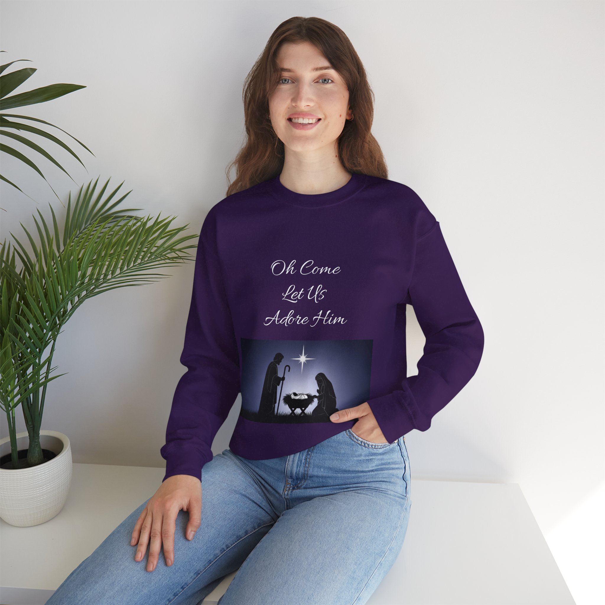 Nativity Scene Sweatshirt | Mary Joseph Baby Jesus Manger Christmas - Image 13