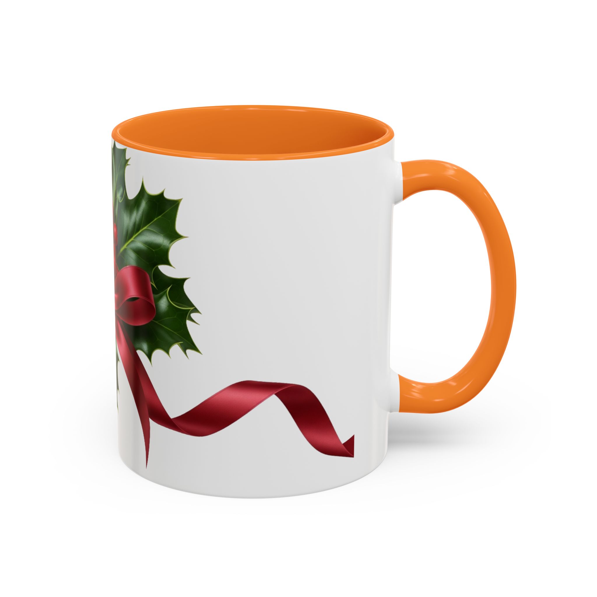 Holly with Red Ribbon Mug | Christmas Ceramic Mug - Image 10