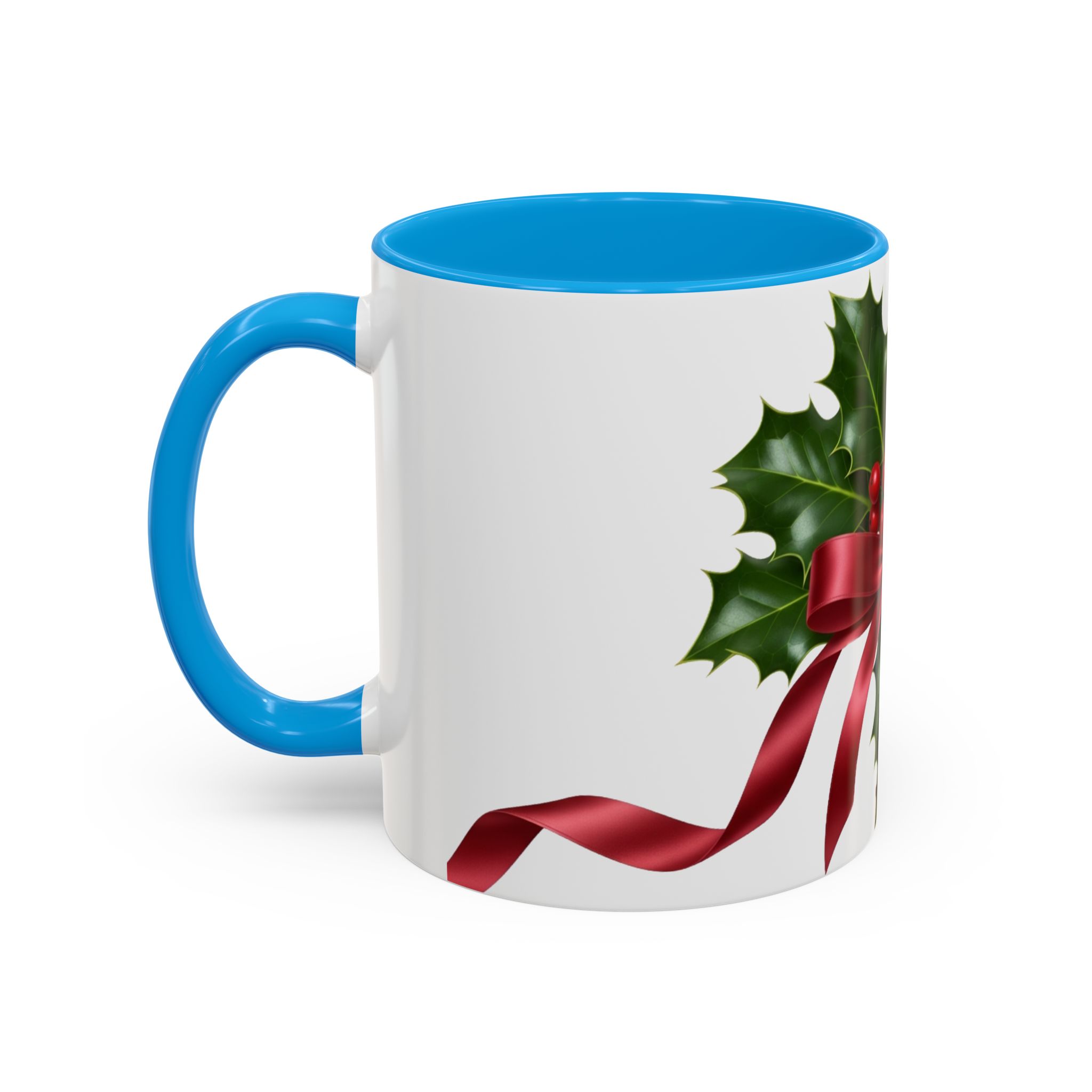 Holly with Red Ribbon Mug | Christmas Ceramic Mug - Image 20