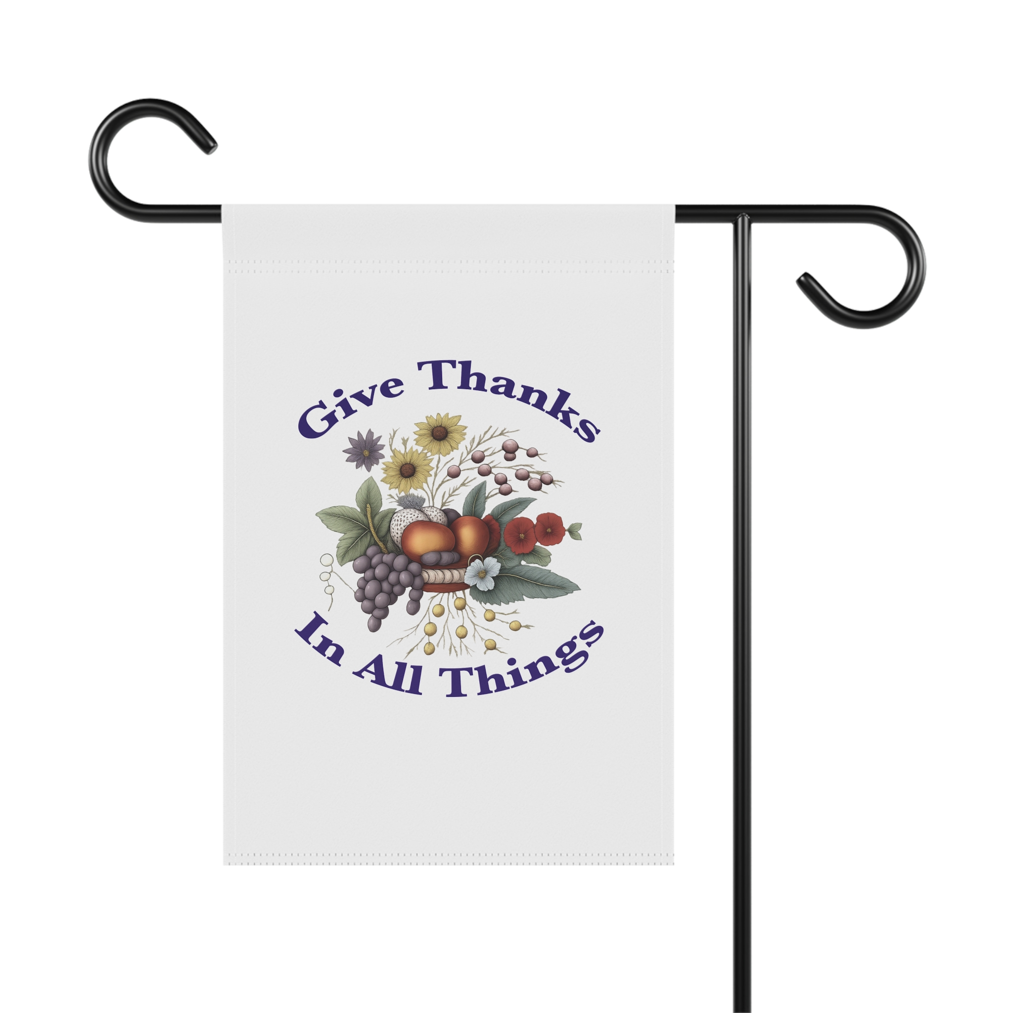 Give Thanks In All Things Garden Flag | House Banner, Autumn Harvest Floral - Image 3