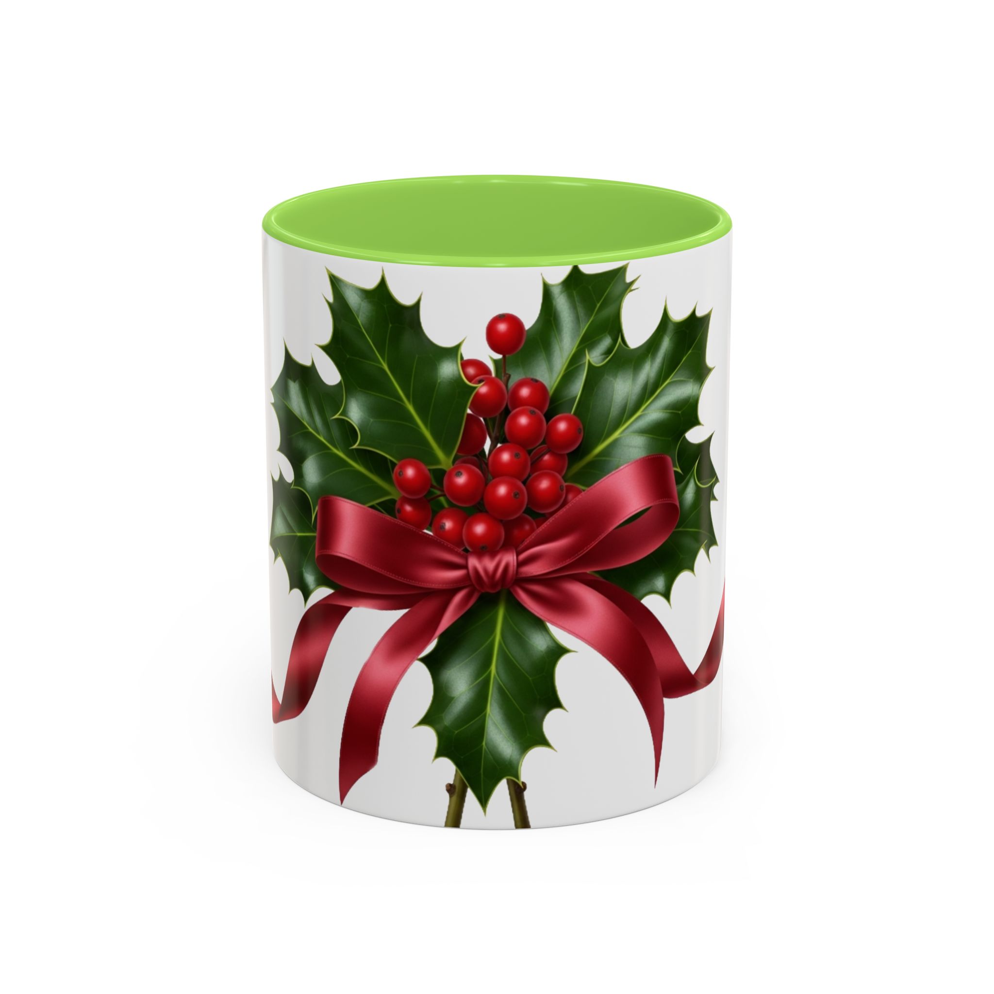 Holly with Red Ribbon Mug | Christmas Ceramic Mug - Image 21