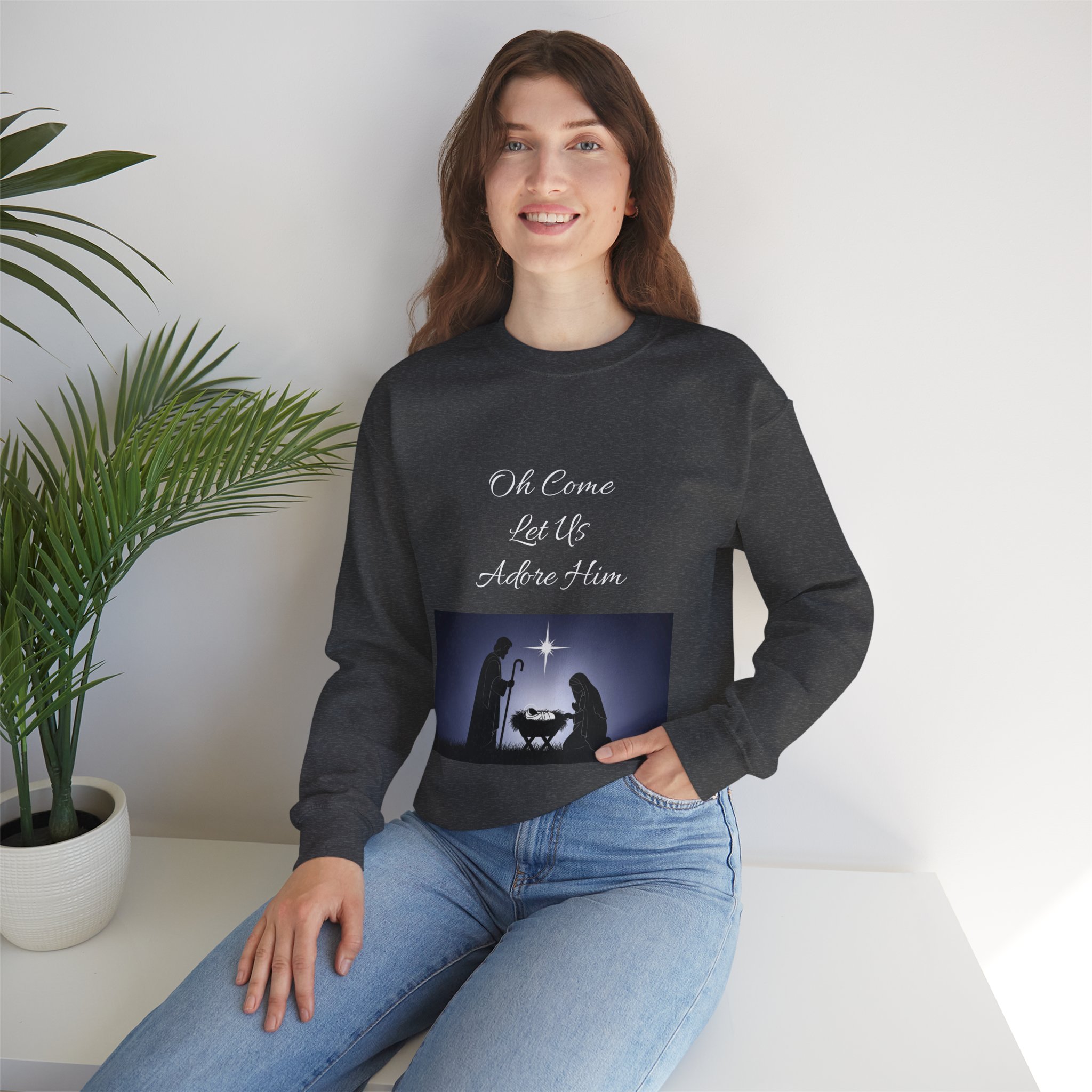 Nativity Scene Sweatshirt | Mary Joseph Baby Jesus Manger Christmas - Image 5