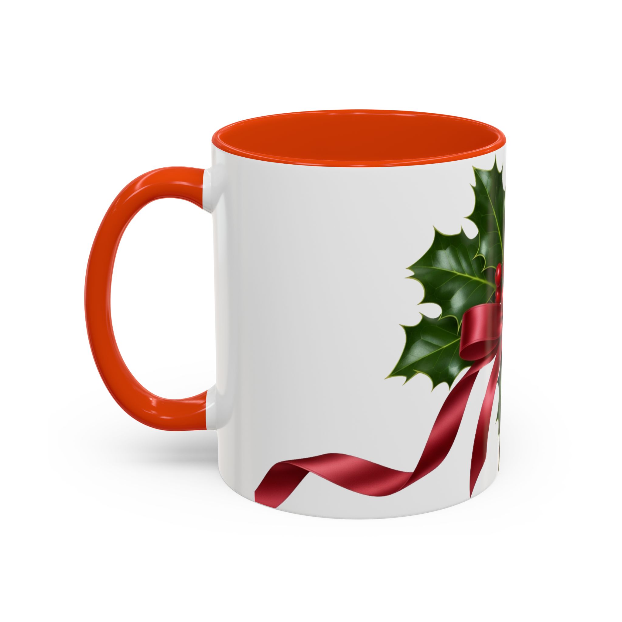 Holly with Red Ribbon Mug | Christmas Ceramic Mug - Image 32