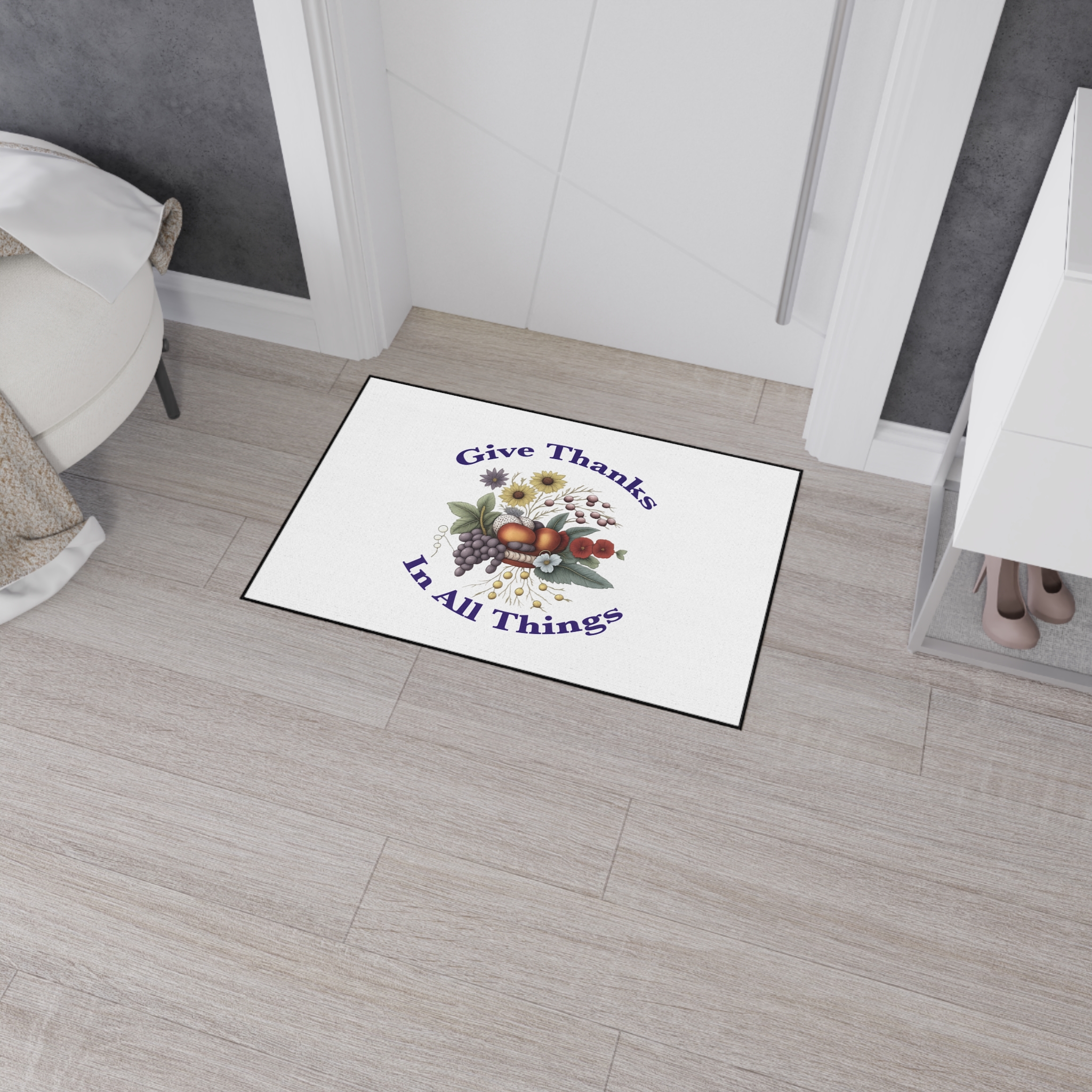 Give Thanks In All Things floor mat | Thanksgiving fall harvest doormat - Image 8