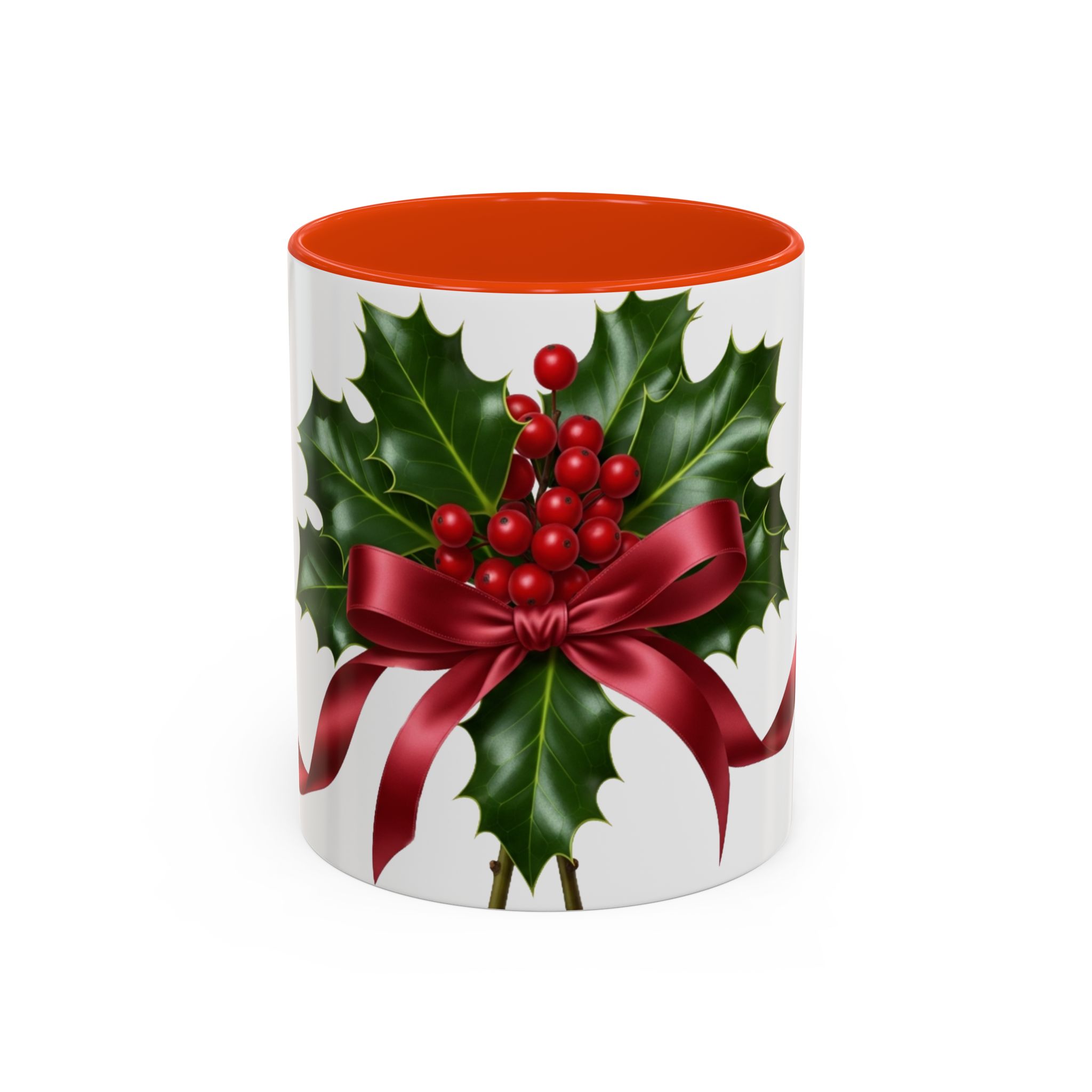 Holly with Red Ribbon Mug | Christmas Ceramic Mug - Image 29