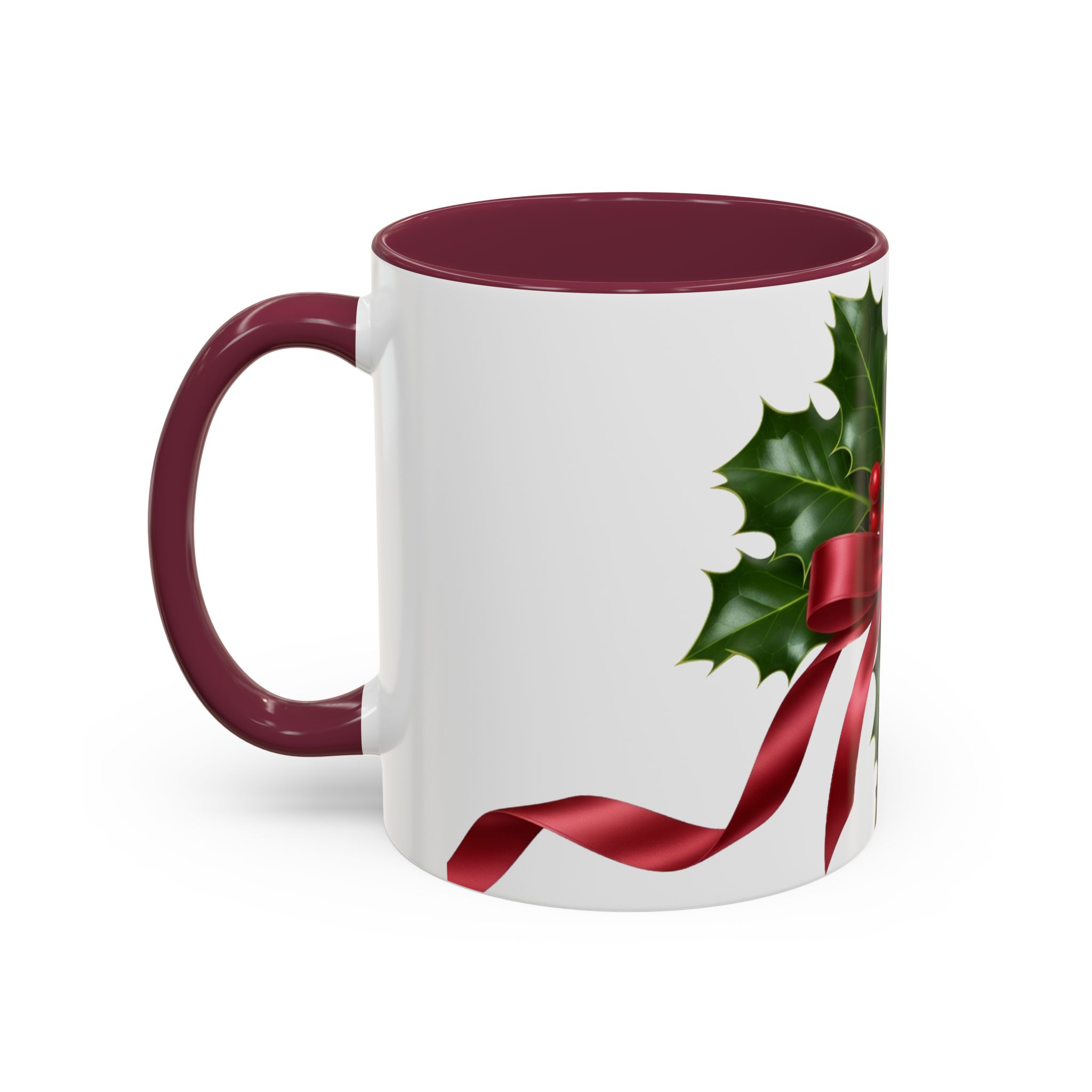 Holly with Red Ribbon Mug | Christmas Ceramic Mug - Image 28