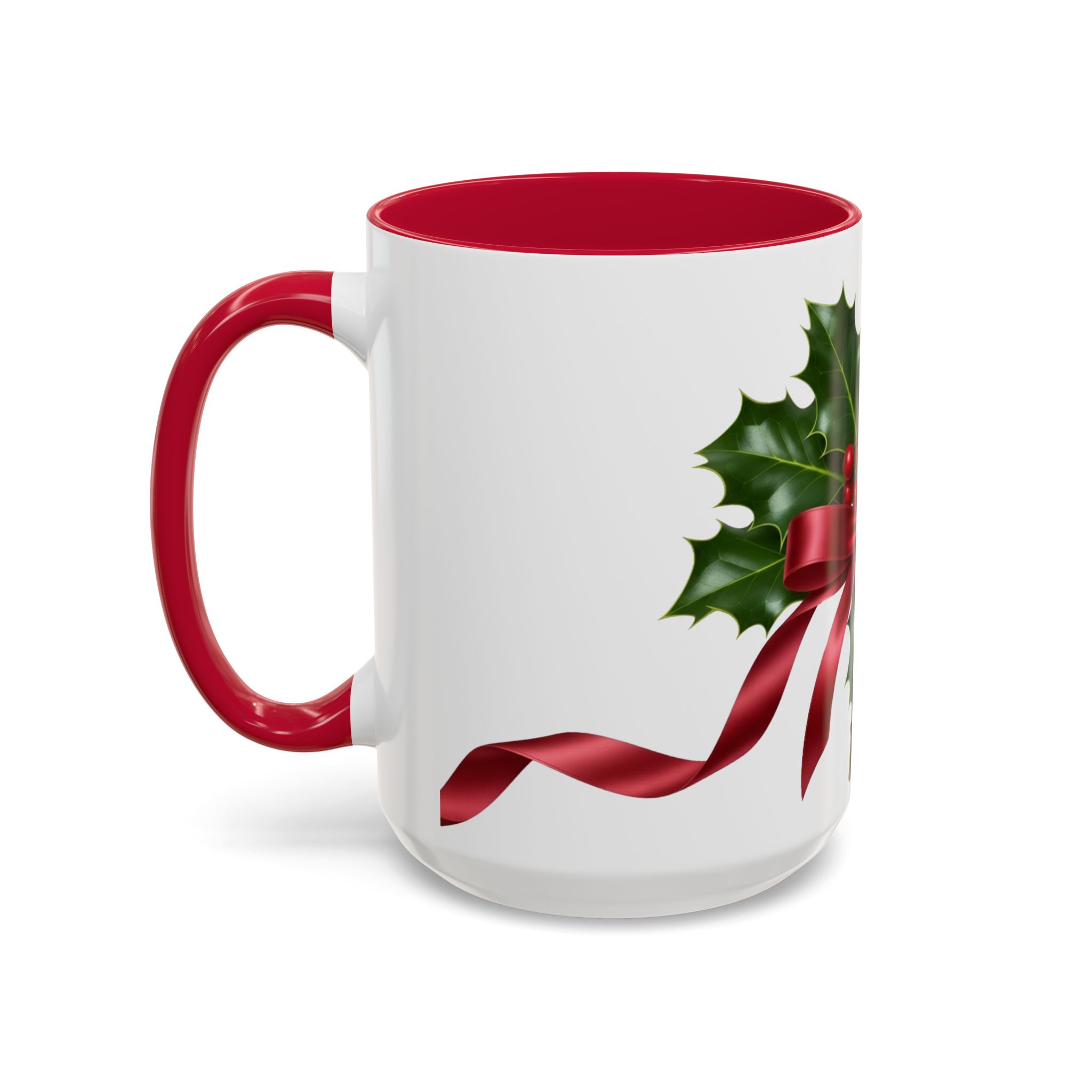 Holly with Red Ribbon Mug | Christmas Ceramic Mug - Image 56