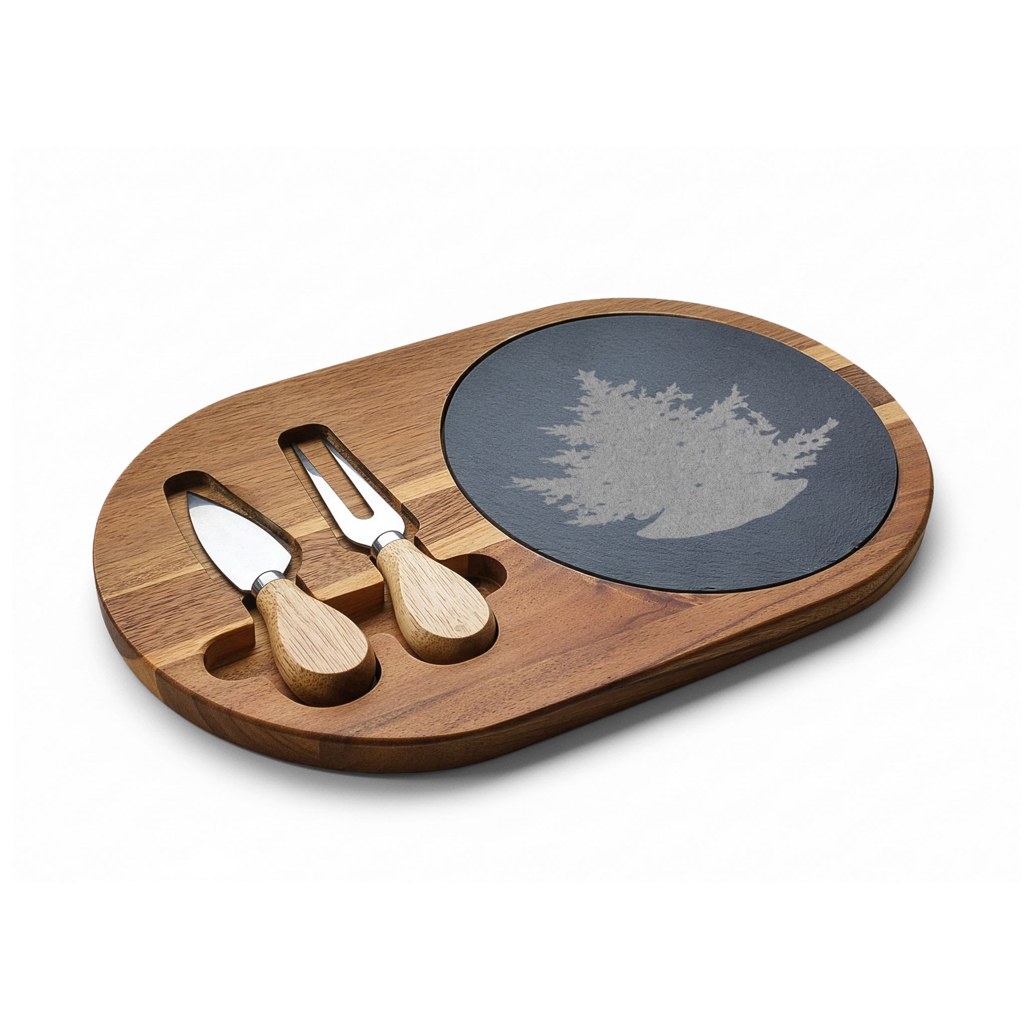 Tree Engraving Charcuterie Board | Slate Inlay - Image 2
