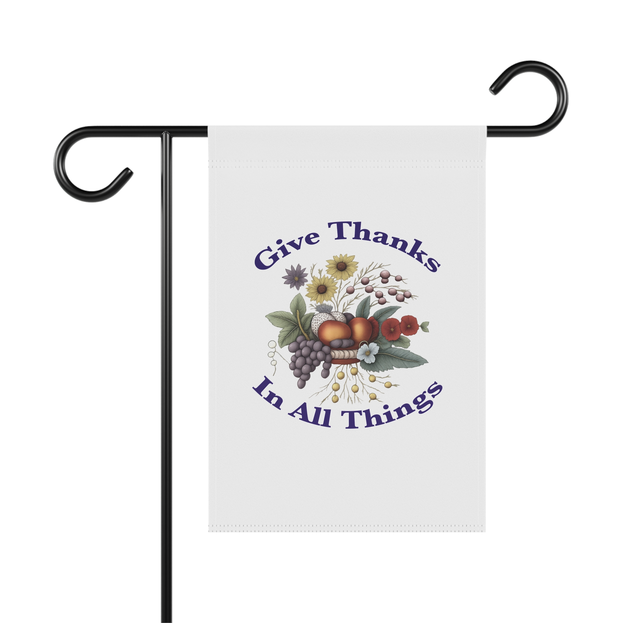 Give Thanks In All Things Garden Flag | House Banner, Autumn Harvest Floral - Image 2