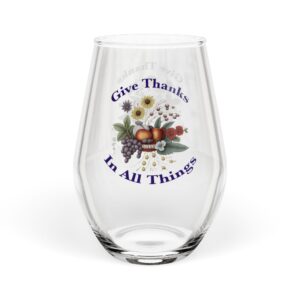 Stemless Wine Glass, 11.75oz - Give Thanks In All Things