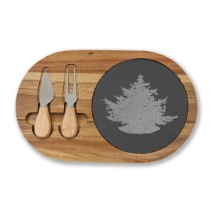 Tree Engraving Charcuterie Board | Slate Inlay